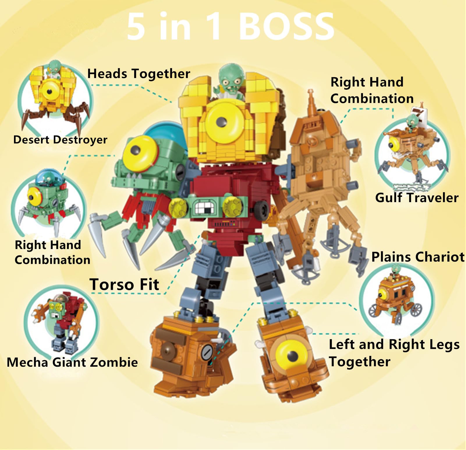 JHESAO Plants vs Zombies Assemble Action Figures Toy Set - Series 1 & 2 Collectible Building Kit for Kids & Fans | Perfect Gift for Birthday, Christmas Parties | Fun Game-Themed Play for Home & School Activities