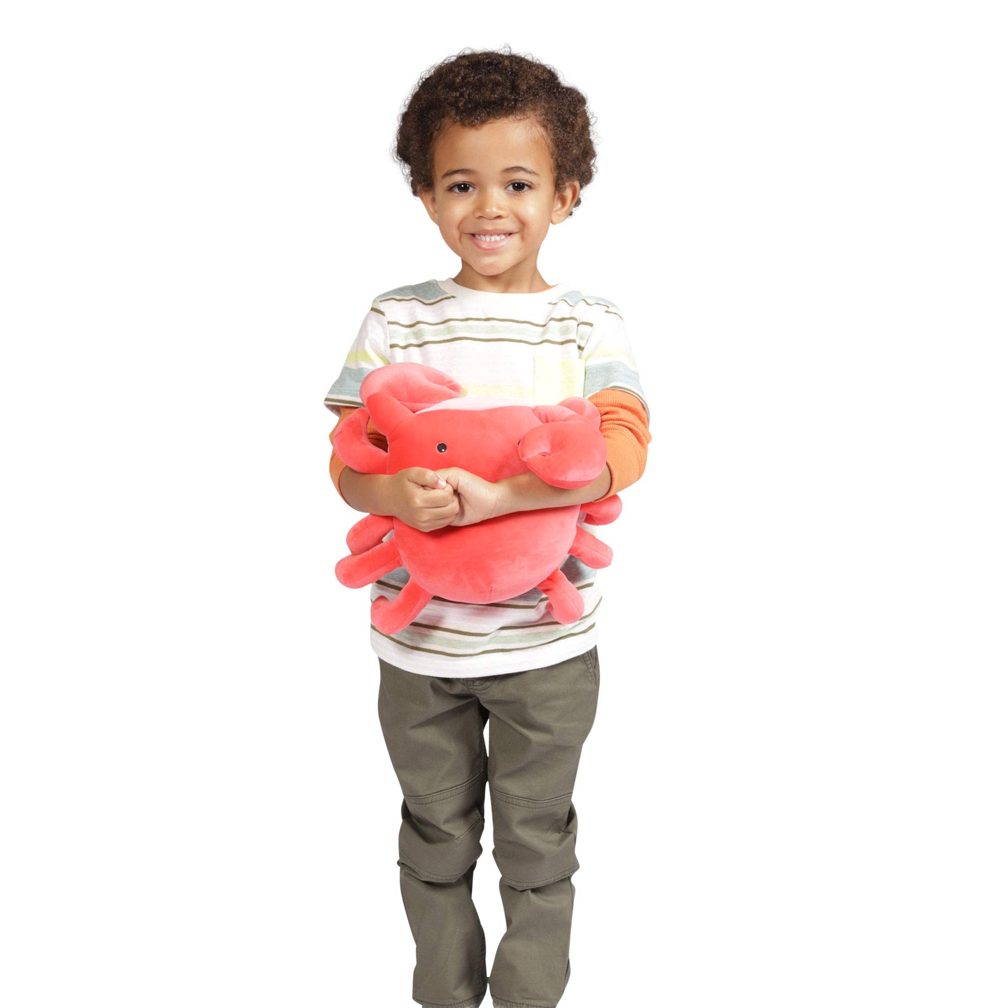 Crabby Abby Velveteen Stuffed Animal - Soft Plush Crab Toy, 12 Inches, Perfect for Kids' Bedtime, Nursery Decor & Ocean-Themed Gifts