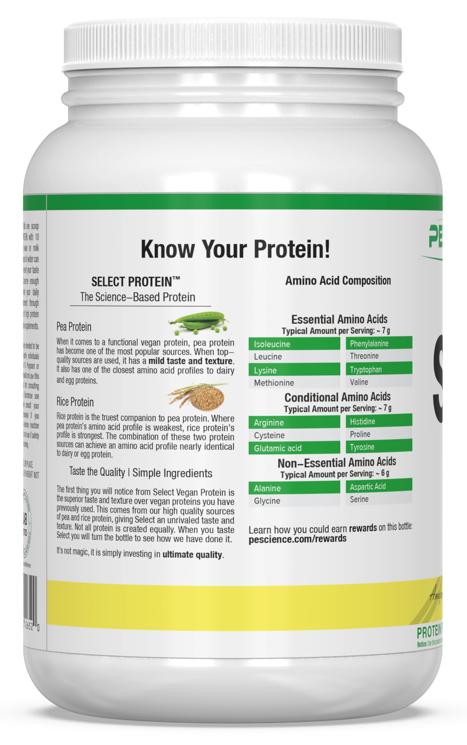 PEScience Select Vegan Plant Based Protein Powder - Peanut Butter Delight Flavor, 27 Servings, Premium Pea & Brown Rice Protein Blend for Muscle Recovery & Post-Workout Nutrition | Ideal for Smoothies, Baking & Healthy Snacks