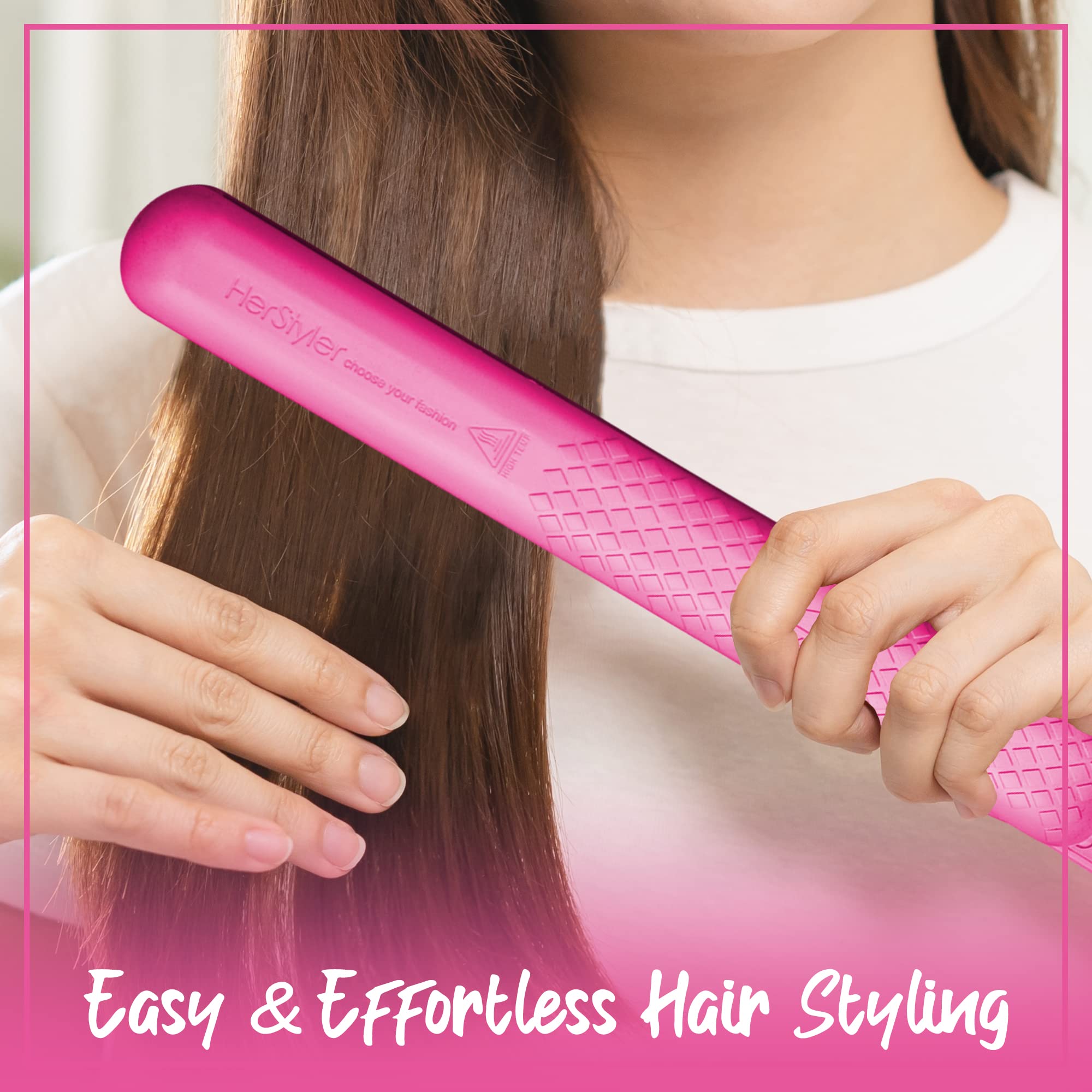 Herstyler Ceramic Flat Iron Hair Straightener for Smooth, Shiny & Frizz-Free Hair - Perfect for Home & Salon Styling