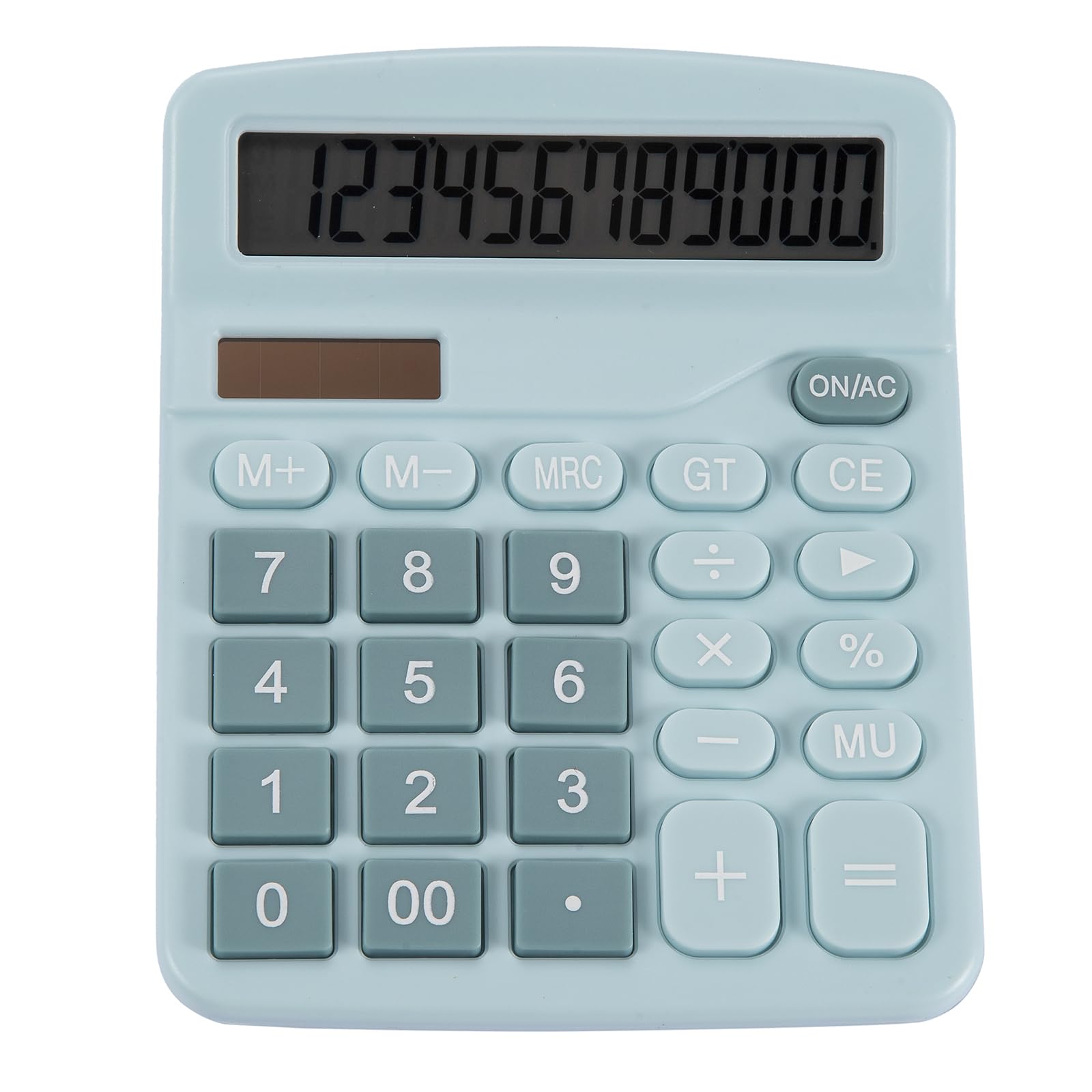 Upgraded 12-Digit Solar Battery Calculator with Large LCD Display & Sensitive Buttons - Dual Power Desktop Calculator for Office, Home, School (Solar Blue) - Perfect for Accounting, Budgeting & Math Homework
