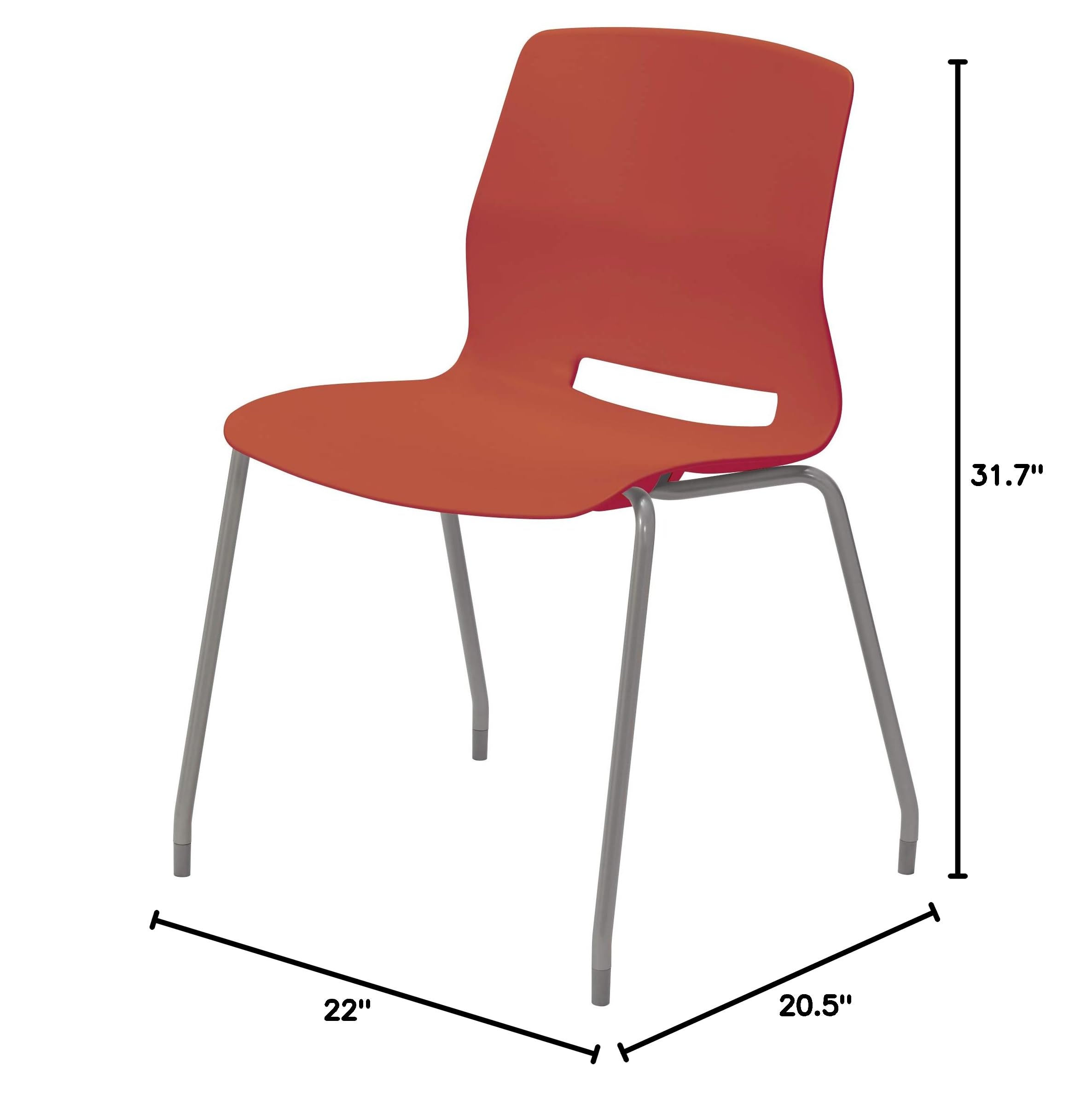Lola Stack Chair in Peri Red - Lightweight & Durable Stacking Chairs for Home, Office, or Outdoor Use