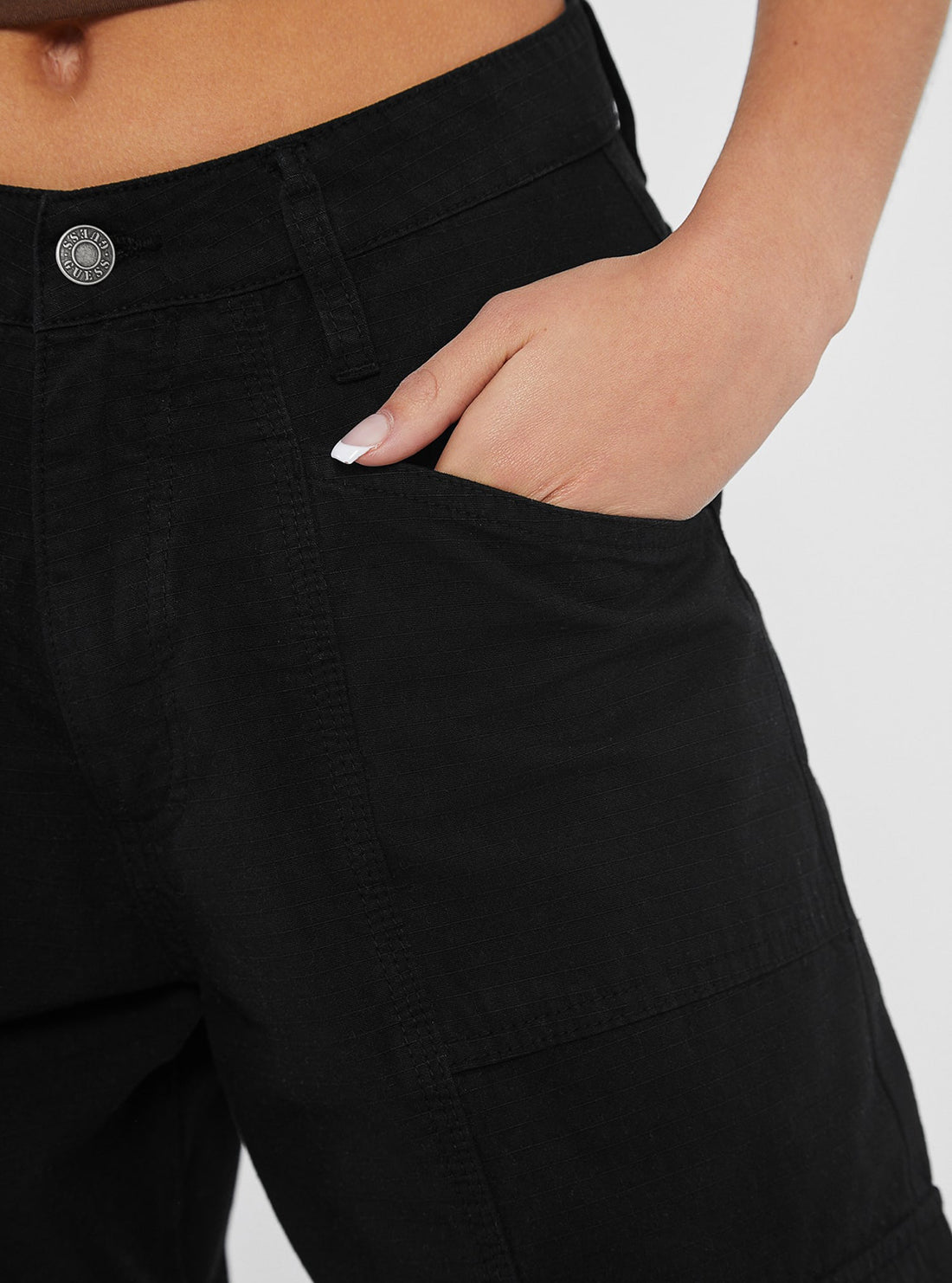 Guess Originals Black Utility Cargo Pants for Men - Stylish & Durable Tactical Pants for Outdoor, Work & Casual Wear