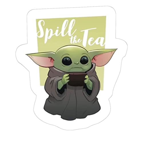 Spill The Tea Sticker - Cute Cup of Tea Decal for Laptops & Water Bottles