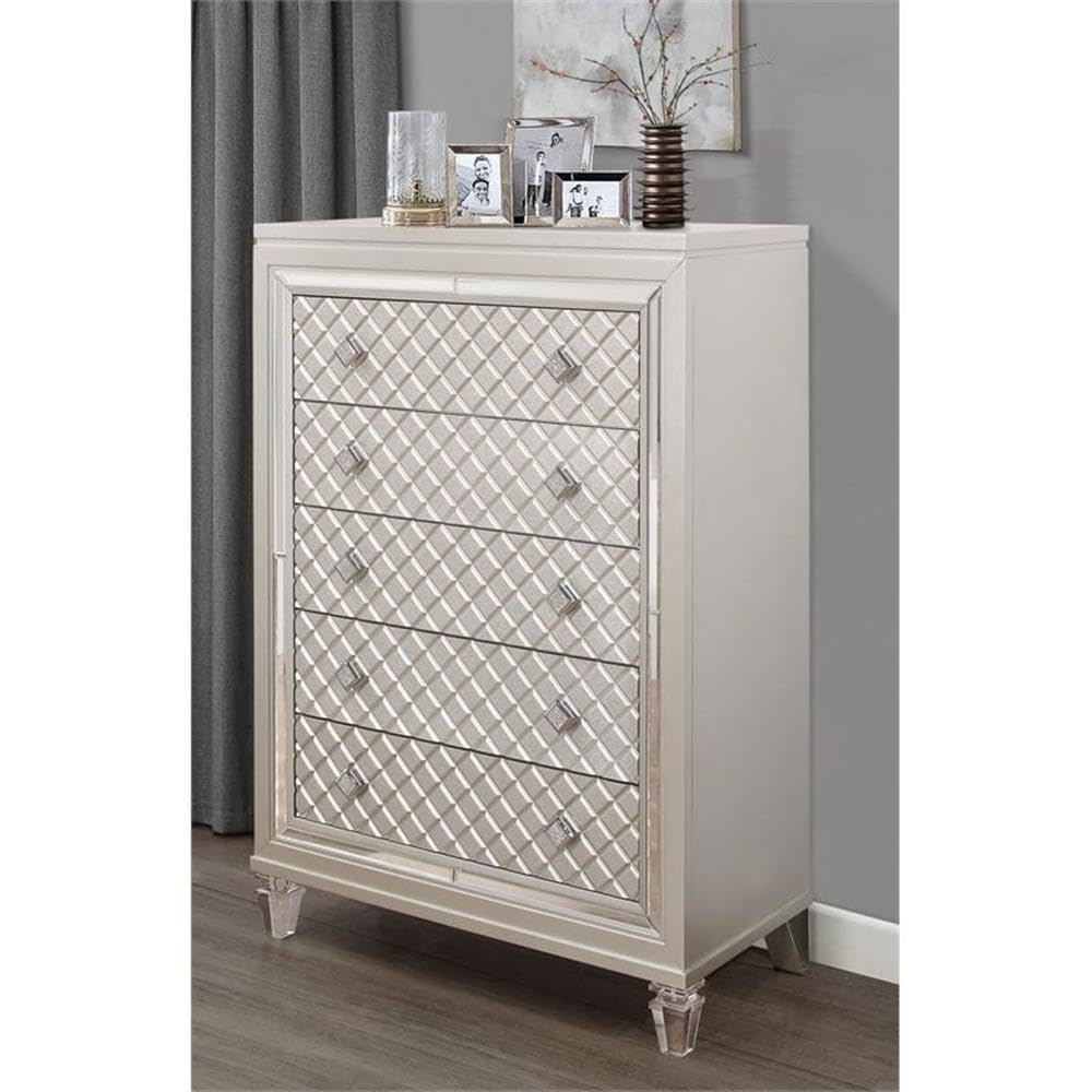 Global Furniture USA Paris Chest in Champagne - Elegant Bedroom Dresser with Drawers for Storage & Organization | Perfect for Master Bedroom, Guest Room & Closet