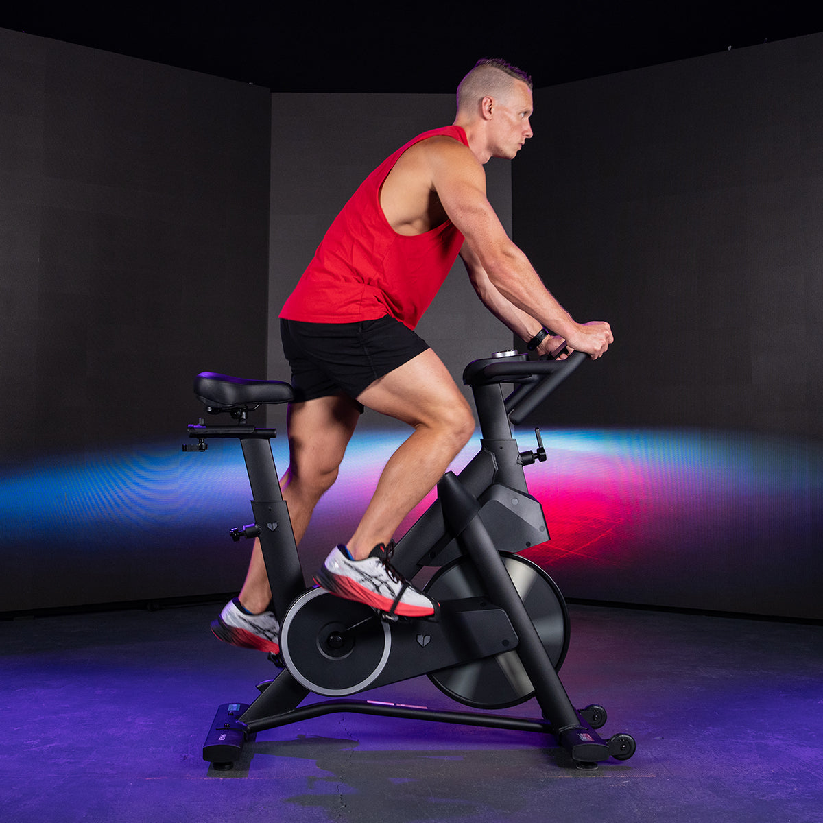 SM 420 Magnetic Spin Bike - Indoor Cycling Exercise Bike with LCD Monitor, Adjustable Resistance & Quiet Belt Drive - Perfect for Home Gym, Cardio Workout & Weight Loss Training