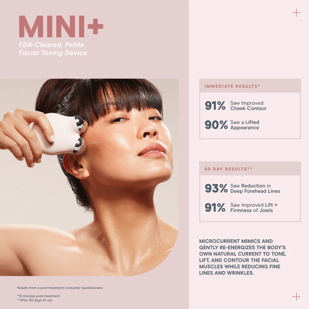 NuFACE Mini Facial Toning Device with Starter Kit - Anti-Aging Microcurrent Skincare for Wrinkles & Firming - Perfect for Home Use & Travel