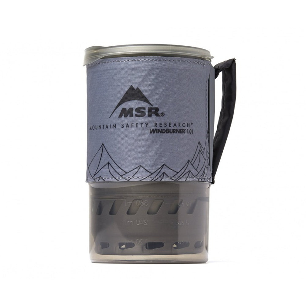 MSR WindBurner Personal Camping Stove Pot - 1L Capacity, Lightweight & Durable for Backpacking, Hiking & Outdoor Cooking (Grey)
