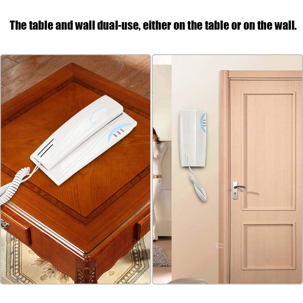 Bewinner Corded Landline Phone - Mini Wall & Desktop Home Phone with Pause, Mute, Indicator Light - Simple Elegant White Design for Home, Office, Dormitory Use