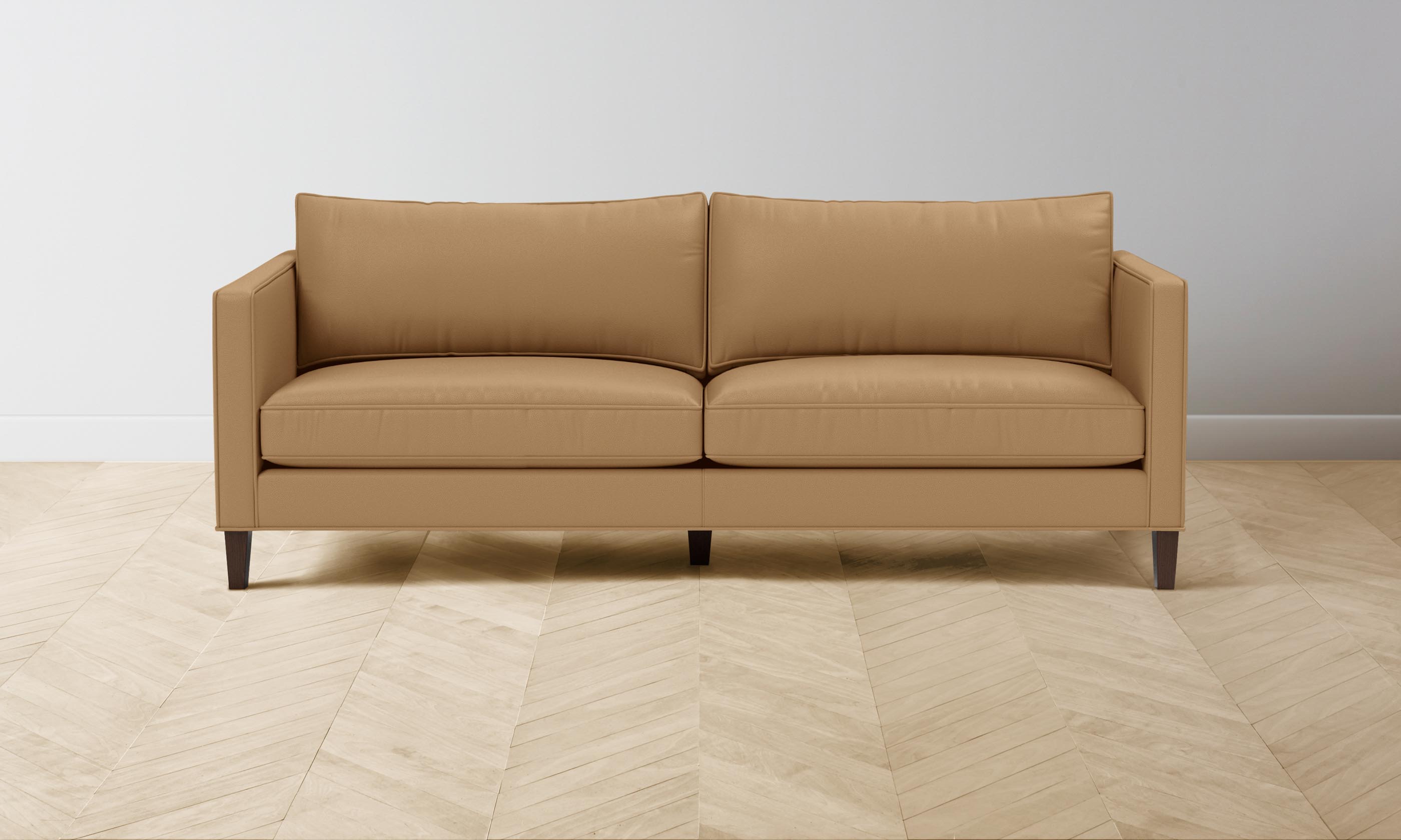 Premium Crosby Sectional Sofa in Pebbled Leather - Latte Brown Color | Modern Living Room Furniture for Home & Office Comfort