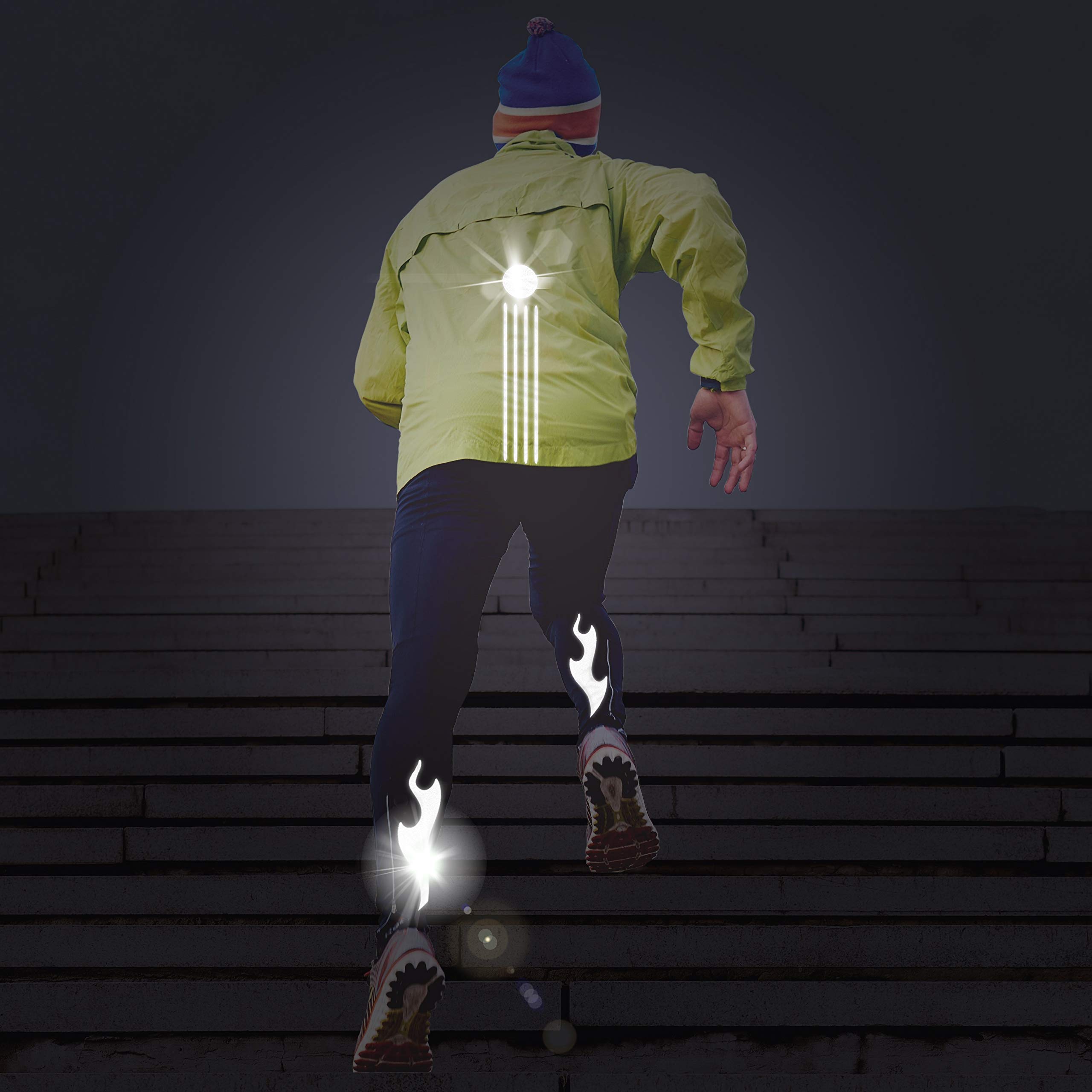 High Visibility Reflective Iron On Stickers for Clothing - Safety Patches for Night Running, Cycling & Outdoor Activities