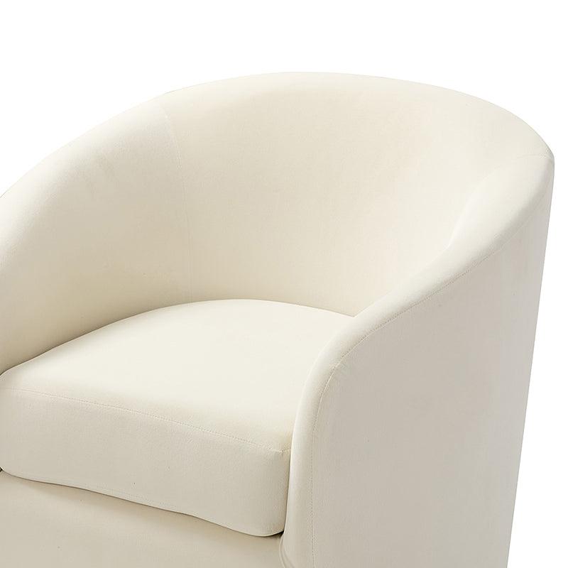 Emanuela Velvet Swivel Barrel Armchair - Modern Accent Chair for Living Room, Bedroom & Office - 360° Rotating Comfortable Lounge Chair with Soft Upholstery - Perfect for Reading, Relaxing & Home Decor
