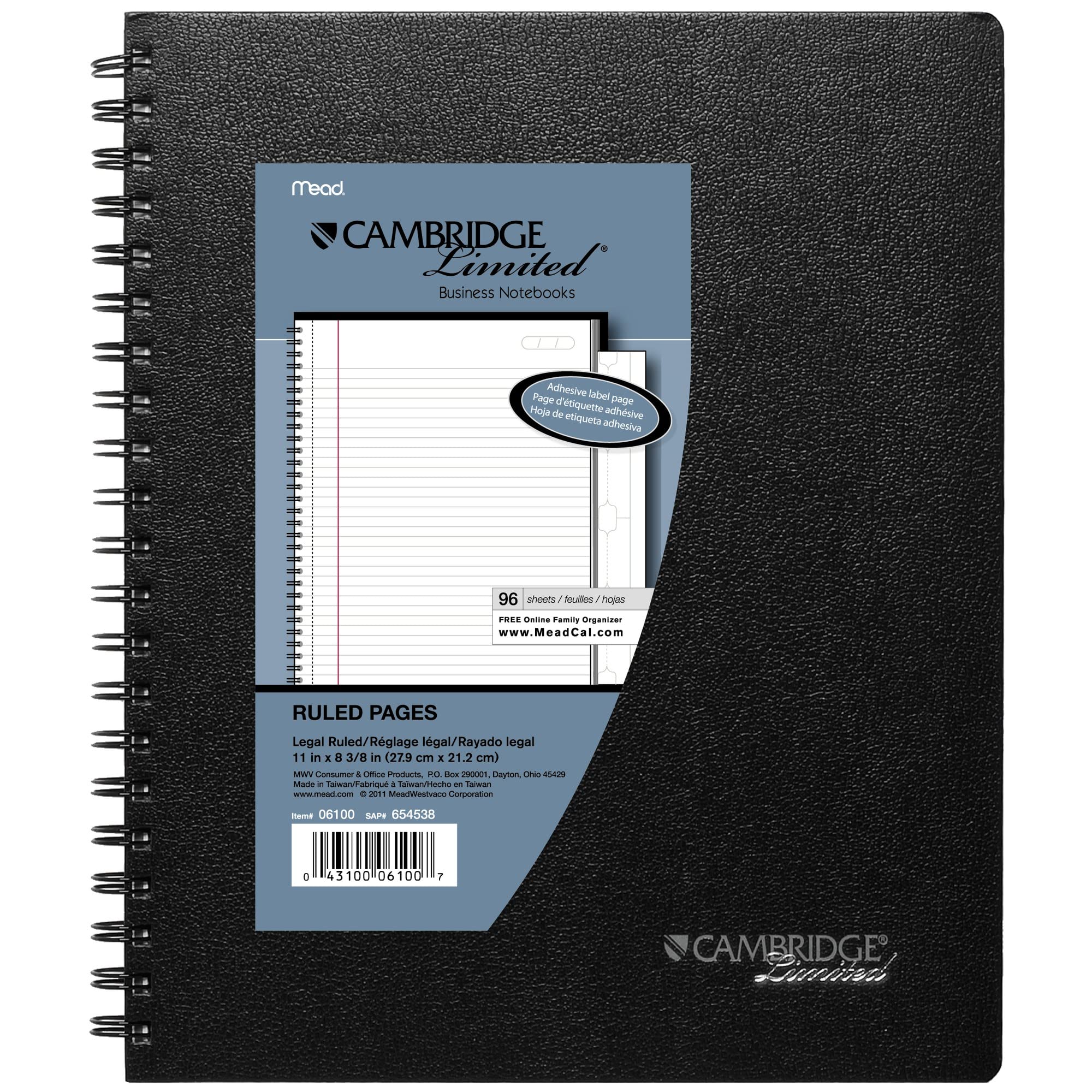 Cambridge Limited Hardcover Business Notebook - 8.5x11 Inches, 1 Subject, Black (Pack of 8) - Premium Office Supplies for Professionals, Meetings & Note Taking