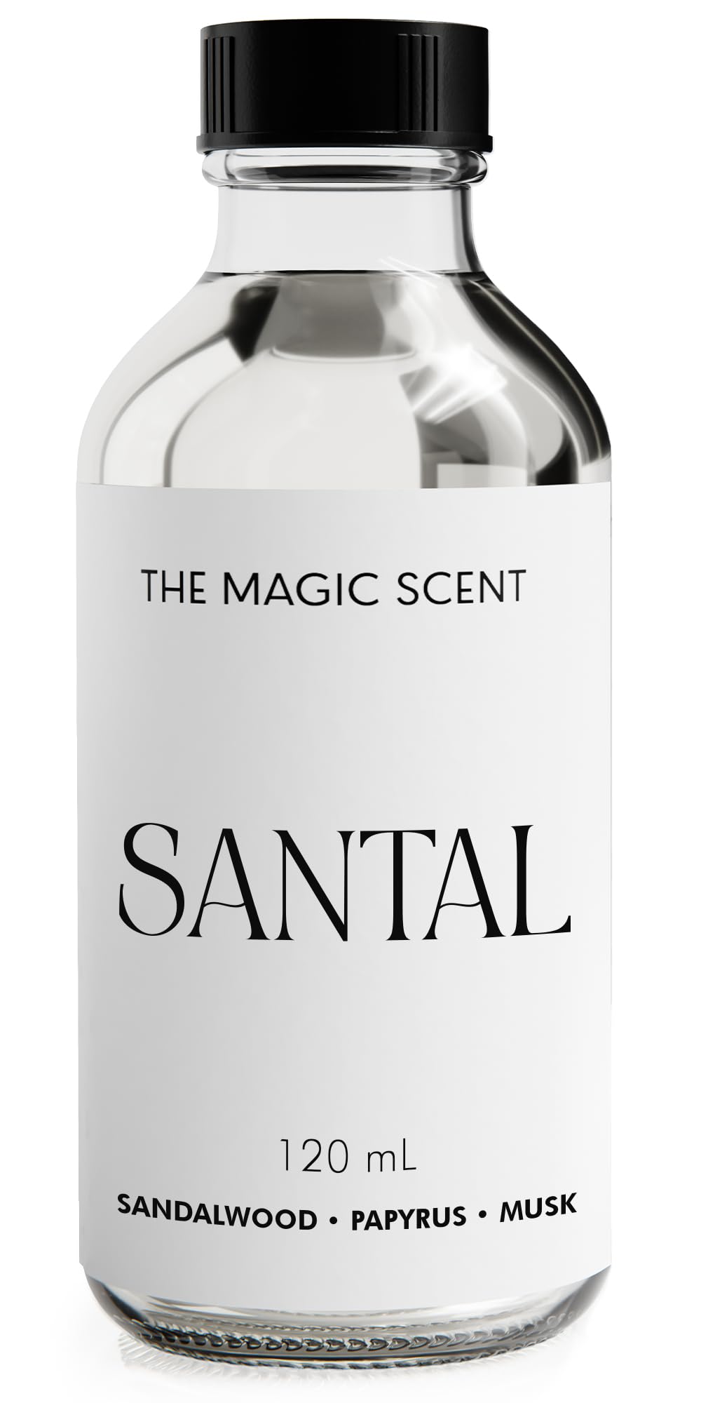 Premium Santal Fragrance Oil for Diffusers - 100% Pure Sandalwood Essential Oil for Aromatherapy, Home & Office - Cold-Air & Ultrasonic Diffuser Compatible - 4 fl oz (120mL) - Perfect for Relaxation, Meditation & Stress Relief