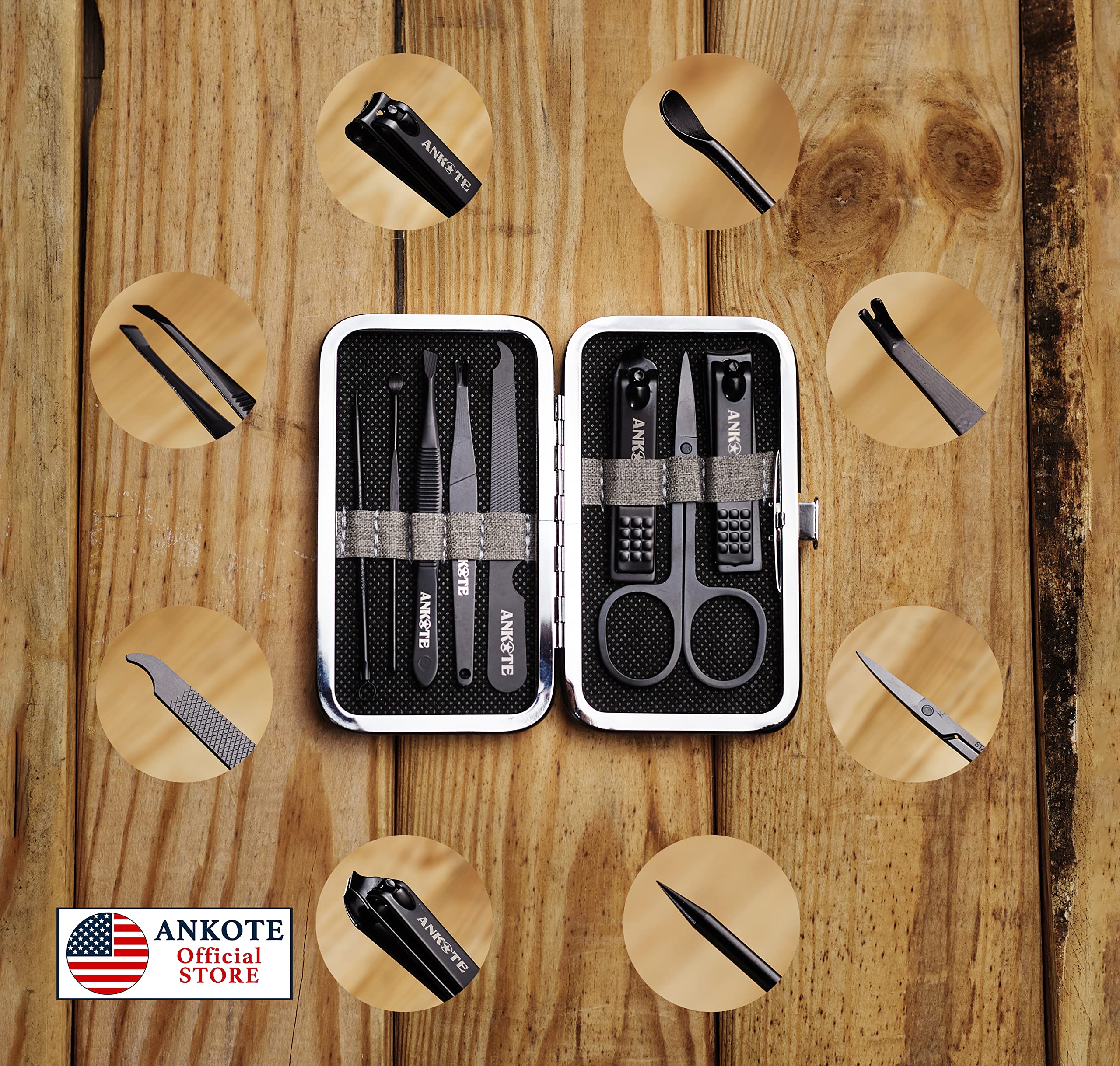 8-in-1 Professional Manicure & Pedicure Kit for Women & Men - Cuticle Care, Nail Cleaning & Grooming Set - Travel Friendly Toe Nail & Hand Nail Care Kit - Perfect for Home, Salon, Travel & Gift Giving