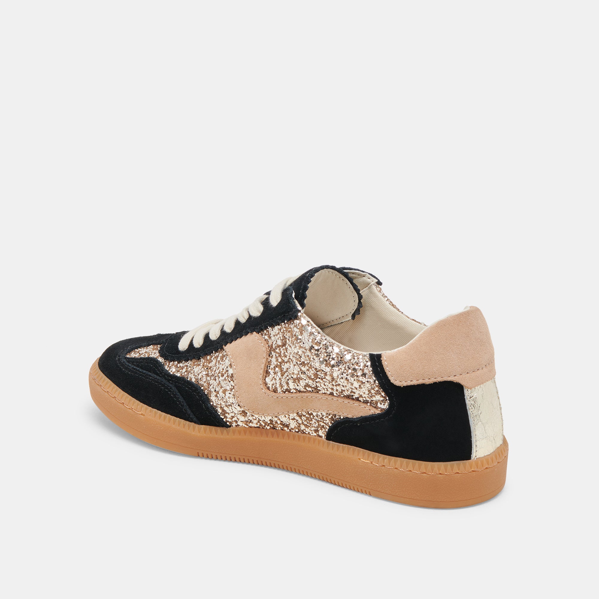 Black Gold Glitter Notice Sneakers - Fashionable Women's Casual Shoes for Running, Walking & Gym Workouts