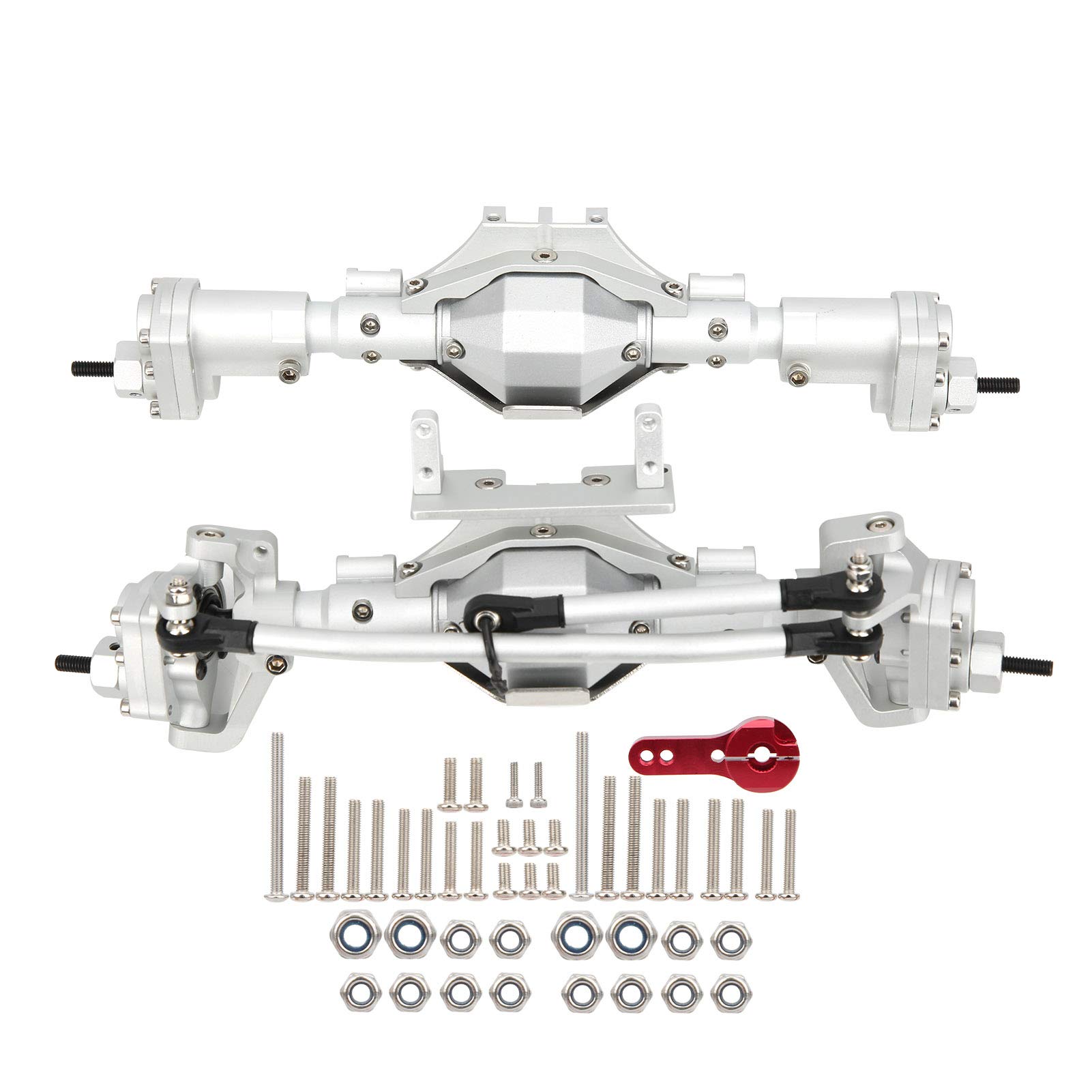 1/10 Scale RC Car Front & Rear Axle Shaft Upgrade Parts - Compatible with Axial SCX10 II 90046 90047 - Silver Alloy Crawler Axles for Off-Road RC Model Cars | Perfect for Rock Crawling & Trail Driving