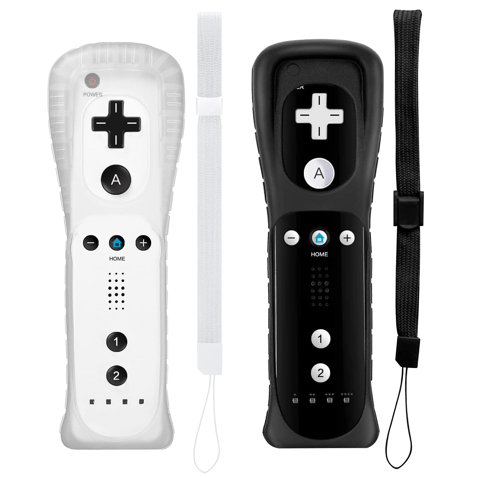 MOLICUI Wii Controller 2 Pack - Wireless Remote for Nintendo Wii & Wii U with Silicone Case & Wrist Strap (No Motion Plus) - Perfect for Gaming, Family Fun & Party Games