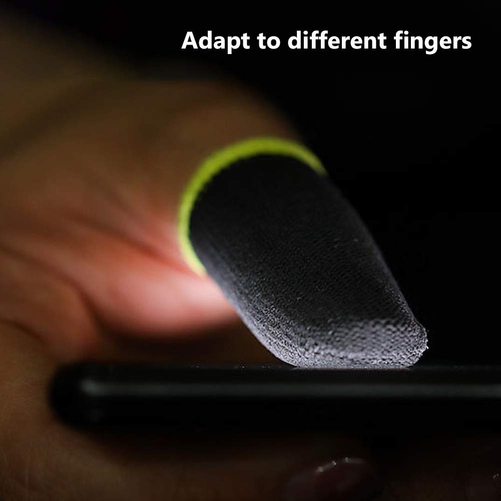 10 Pack Anti-Sweat Gaming Finger Sleeves - Breathable Magnetic Touch Screen Thumb Gloves for Mobile Games (Black) | Perfect for PUBG, Call of Duty & Fortnite Players
