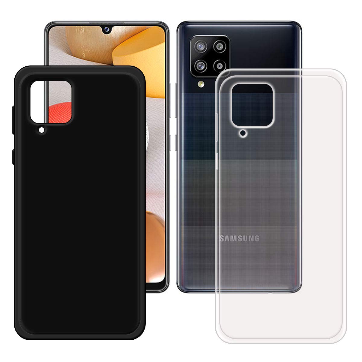 Slim Thin Black & Transparent TPU Case for Samsung Galaxy A42 5G (6.6