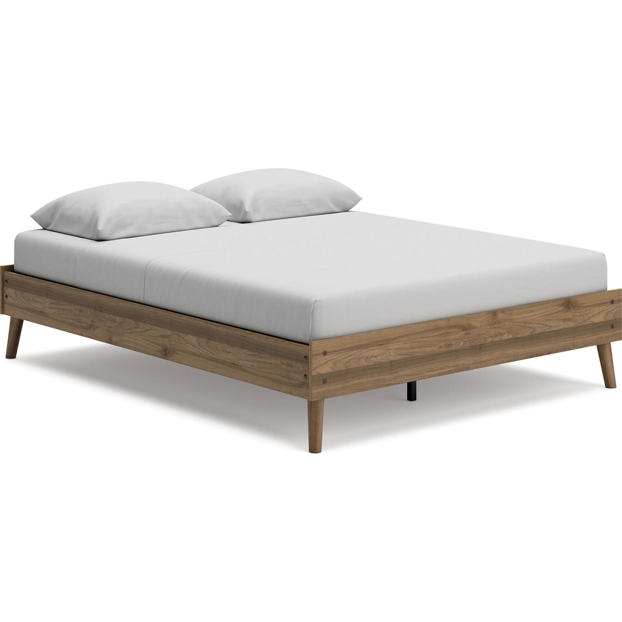 Aprilyn Queen Platform Bed Frame with Headboard - Honey Finish, Modern Minimalist Design for Bedroom, Sturdy Wooden Slat Support, Easy Assembly, Perfect for Master Bedroom, Guest Room, or Studio Apartment