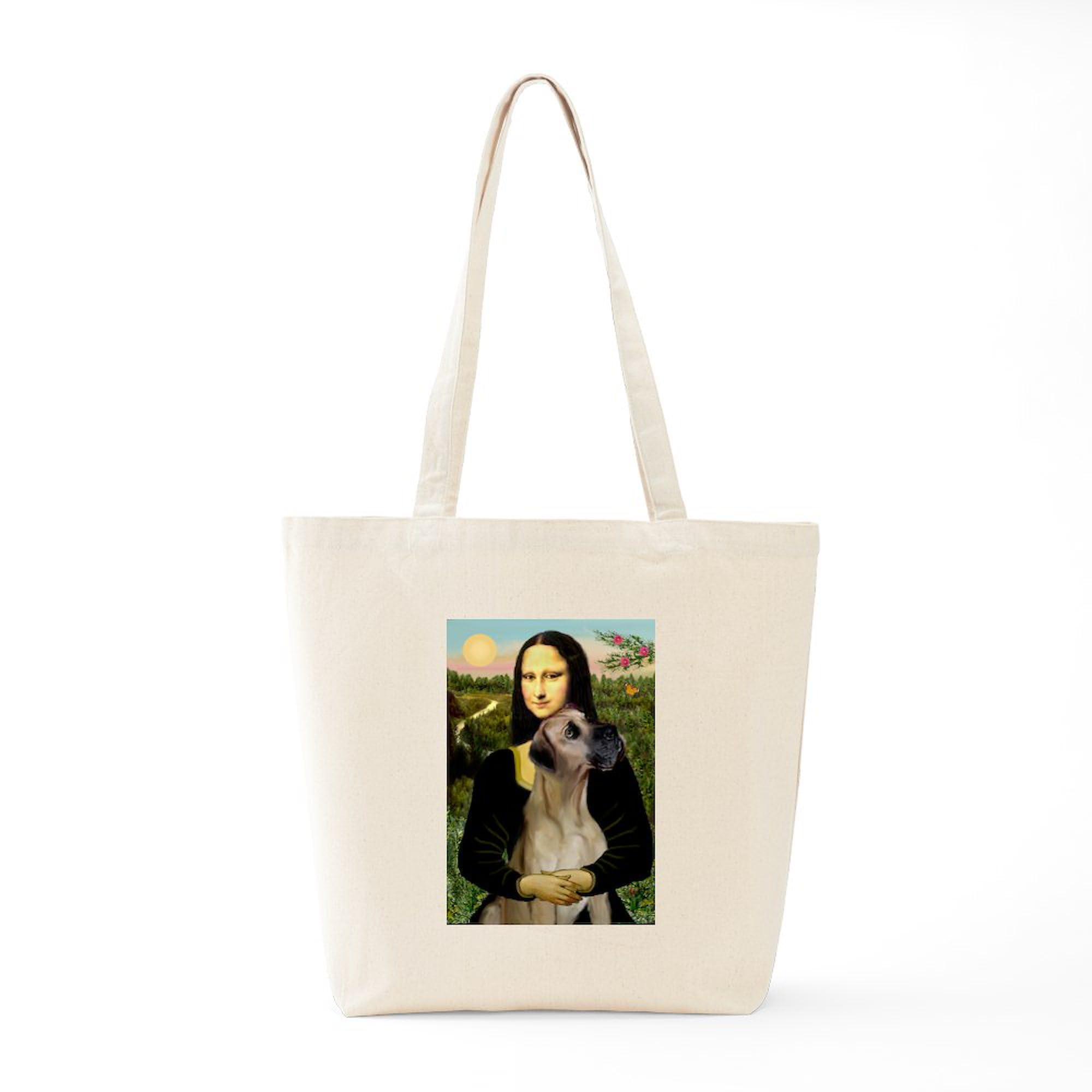 **Mona/Great Dane Canvas Tote Bag - Natural Reusable Shopping Bag for Groceries, Beach & Daily Use**