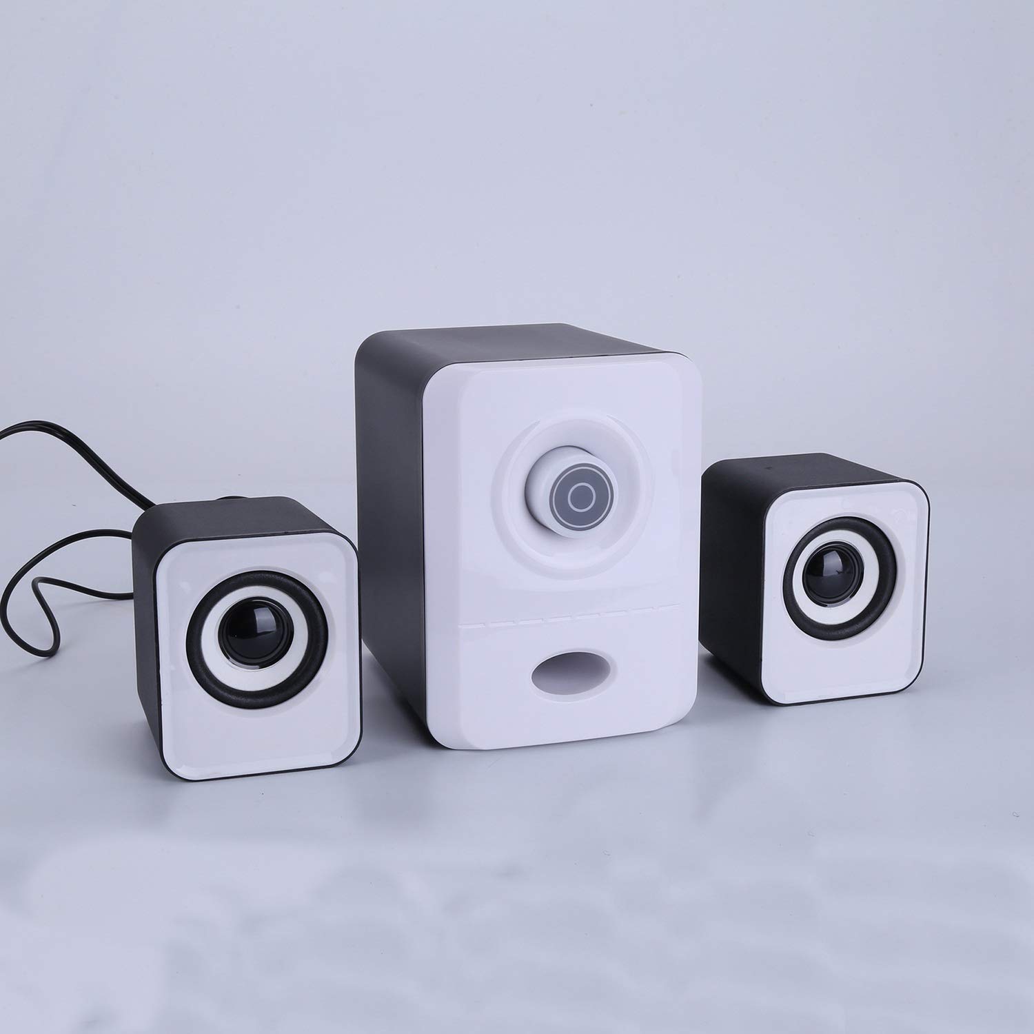 Speesy USB Multimedia Speakers with Subwoofer for Desktop, Laptop, Tablet - White | Perfect for Home Office, Gaming, and Entertainment