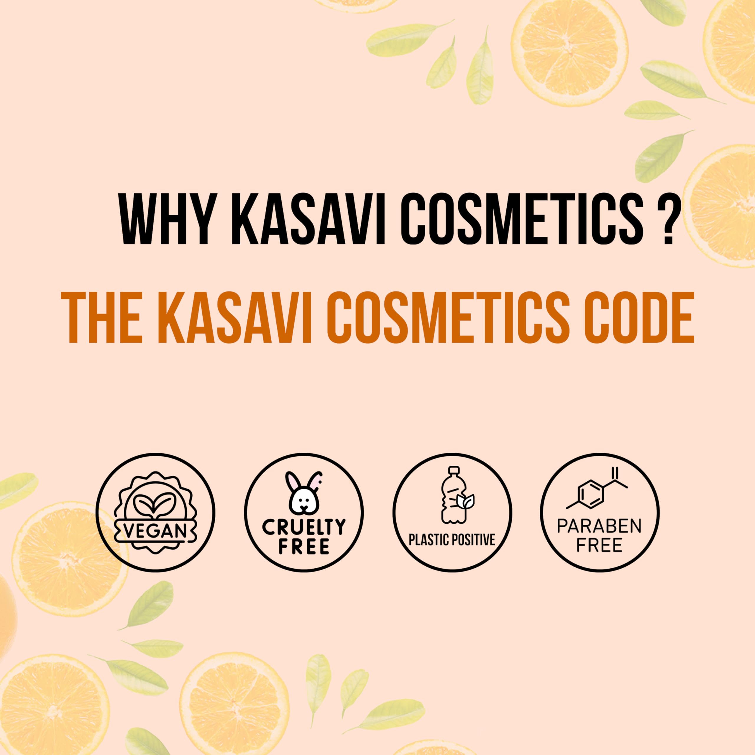 Kasavi Vitamin C Face Serum with Hyaluronic Acid - 30ml Brightening & Hydrating Facial Treatment for Glowing Skin | Day & Night Use for All Skin Types | KSVCS-001