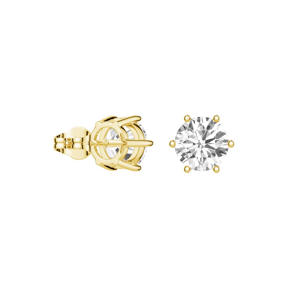 4 Carat (4ctw) Round Moissanite Stud Earrings - 6 Prong White Gold Setting for Women | Perfect for Weddings, Anniversaries & Special Occasions
