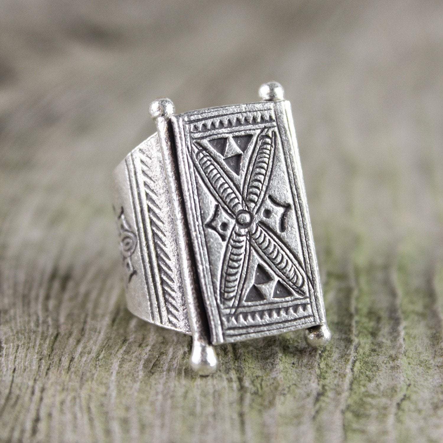 Authentic Hill Tribe Silver Nirvana Ring - Handmade Sterling Silver Adjustable Ring for Women - Perfect for Meditation, Yoga & Boho Fashion