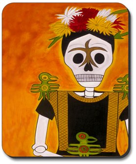 Frida Kahlo Day of The Dead Art Plate - Colorful Mexican Folk Decor for Home & Office | Perfect for Dining, Wall Display, and Gift Giving
