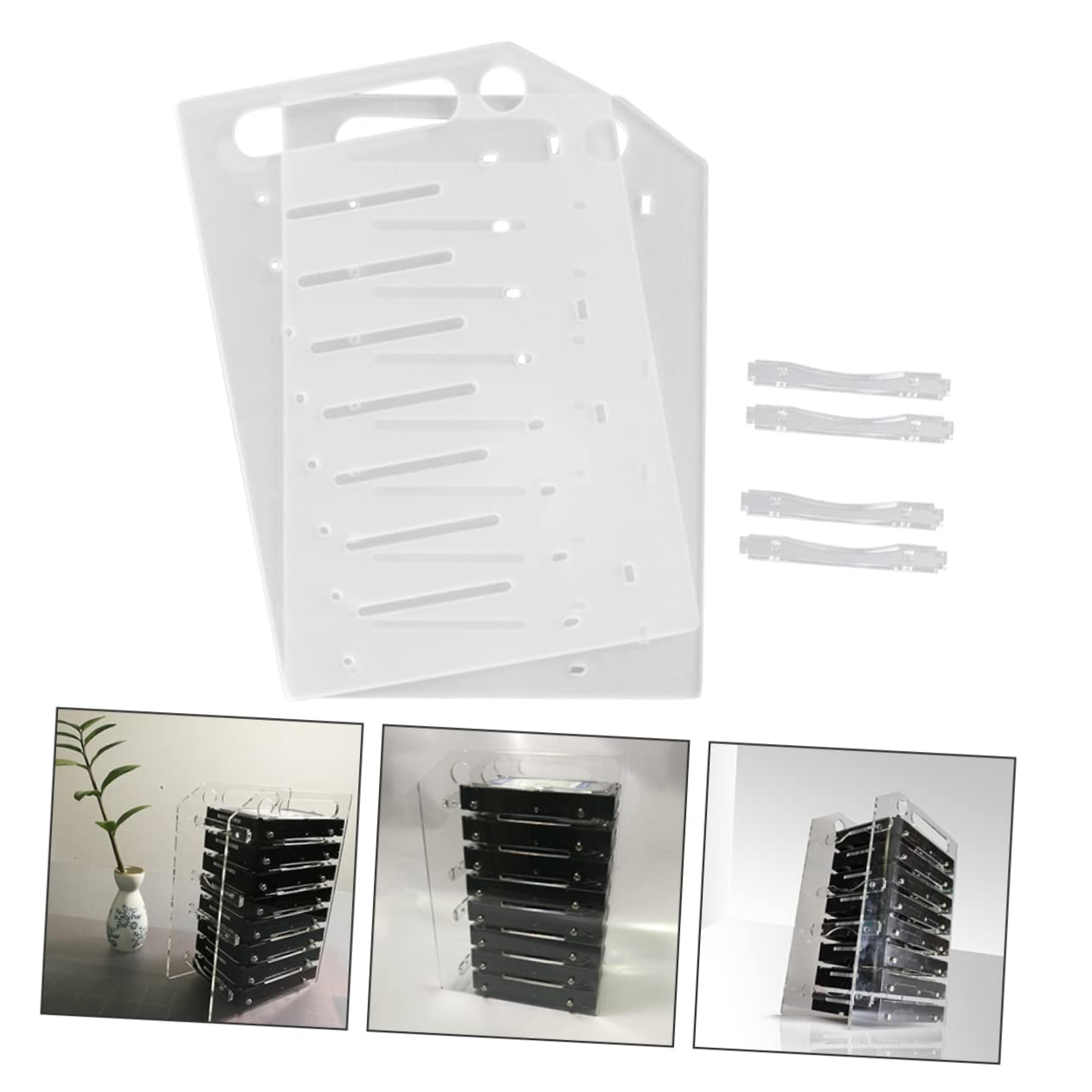 Homoyoyo 3.5 Inch HDD Holder - Multi-Layer Hard Drive Rack with Heat Dissipation for Desktop PC, NAS, Server - Easy Installation & Space Saving Storage Solution