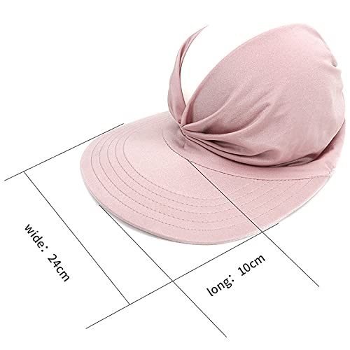 UV Protection Wide Brim Sun Hat for Women - Breathable Empty Top Beach Visor, Adjustable Sunshade Headband Elastic Cap - Perfect for Beach, Pool, Hiking & Outdoor Activities