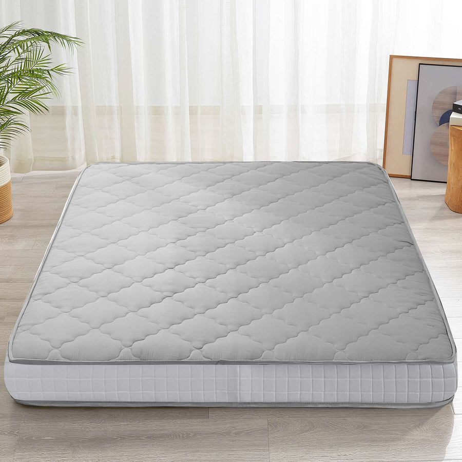 MAXYOYO Japanese Floor Mattress - Extra Thick Padded Tatami Mat for Sleeping & Lounging, Grey Style | Perfect for Guest Beds, Meditation, Yoga & Small Space Living