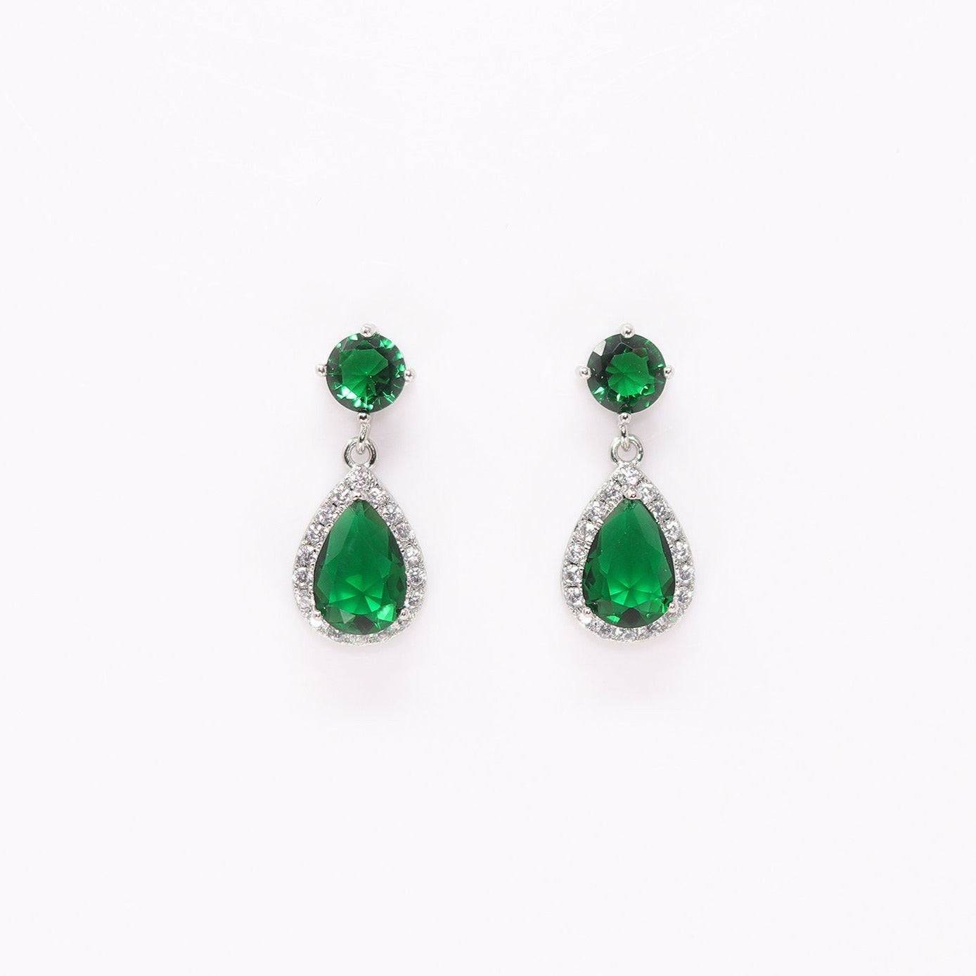 Elegant Handmade Crystal Bridal Earrings - Flower CZ Dangle Drop Wedding Jewelry for Bride, Bridesmaid & Special Occasions | Perfect for Weddings, Prom & Formal Events
