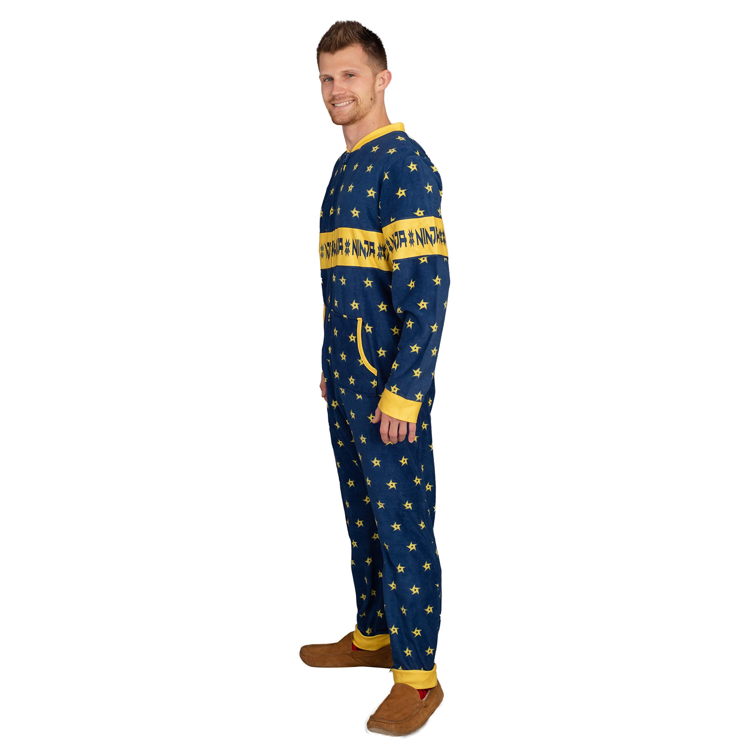 Ninja Video Game Streamer Shurikens Pajama Union Suit - Comfortable Anime Cosplay Costume for Gaming, Twitch Streaming & Sleepovers