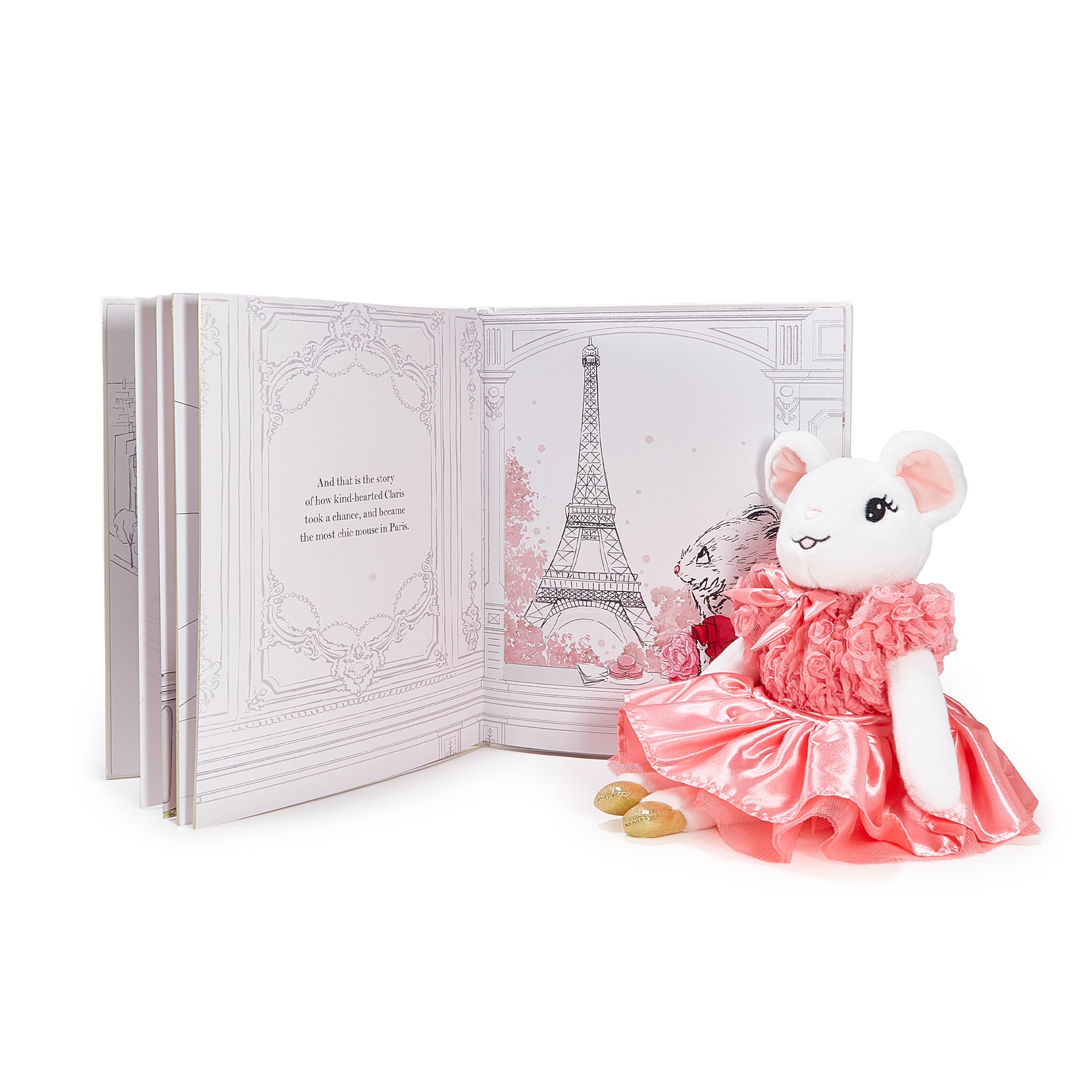 Claris The Mouse: The Chicest Mouse in Paris - Pink Plush Toy & Storybook Bundle for Kids | Perfect for Bedtime Stories, Playtime, and Gifts
