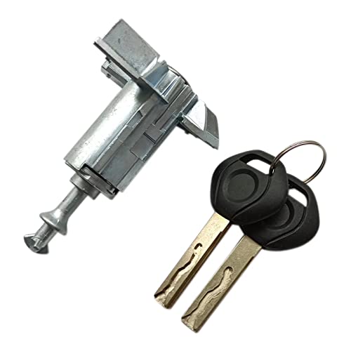 BMW E46 Left Car Door Lock Cylinder Replacement Kit with 2 Keys (Fits Part #51217019975 & 51218244049) - Easy DIY Installation for Enhanced Vehicle Security