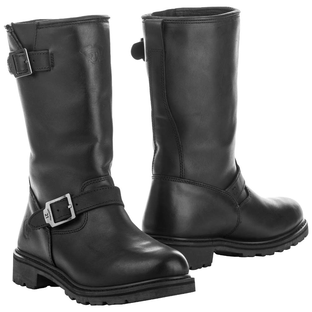 Highway 21 Men's & Women's Primary Engineer Motorcycle Boots - Durable Protective Leather Riding Boots for Bikers - Perfect for Long Distance Cruising & Adventure Riding