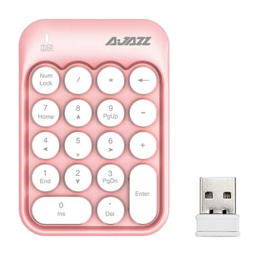 AJazz AK18 2.4GHz Wireless Numeric Keypad - Compact Mini Number Pad Keyboard for Laptop, PC & Desktop - Perfect for Accounting, Data Entry & Office Work
