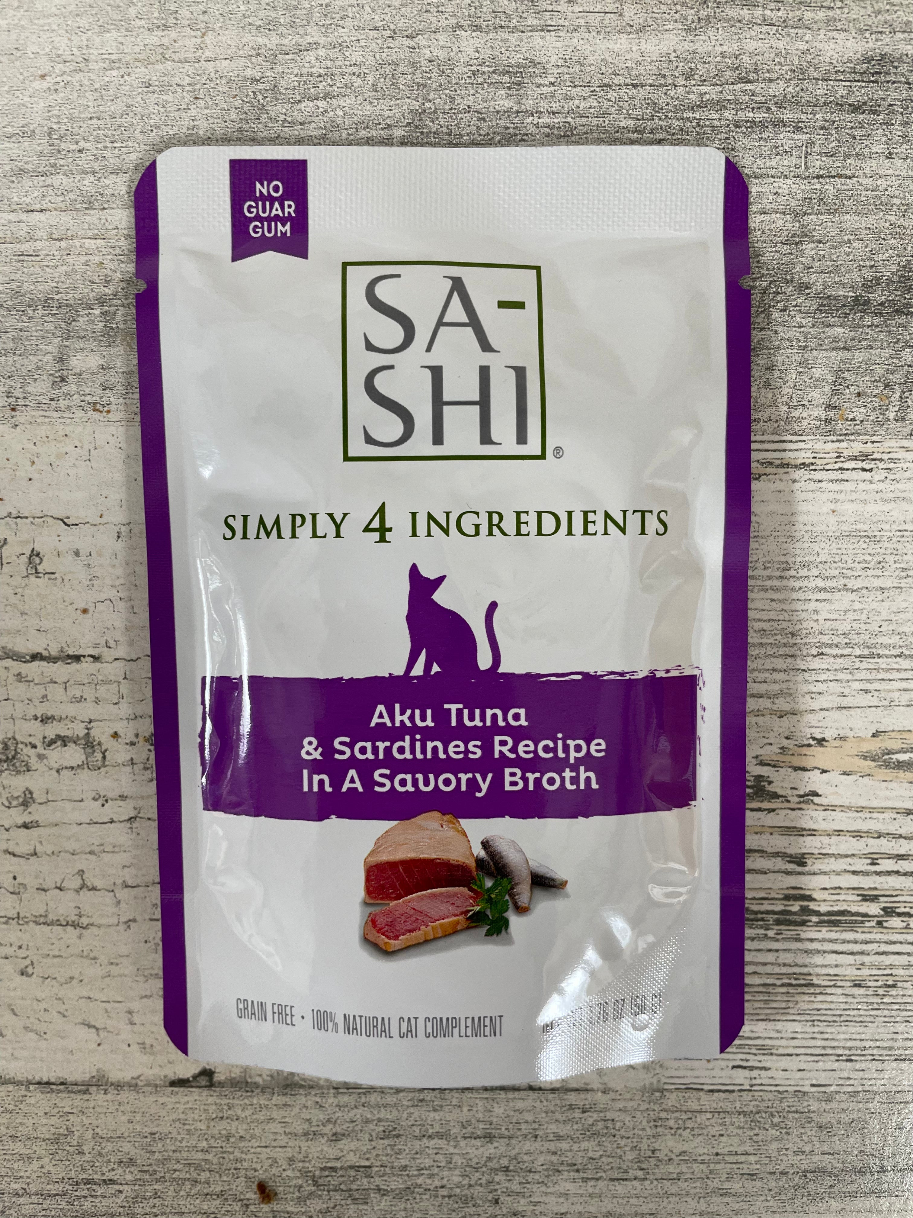 Premium RAWZ Sa Shi Aku Tuna & Sardine Cat Food Pouches - Grain-Free, High-Protein Wet Cat Food for Adult & Senior Cats - Perfect for Picky Eaters & Indoor Cats - Ideal for Mealtime, Travel & Treats