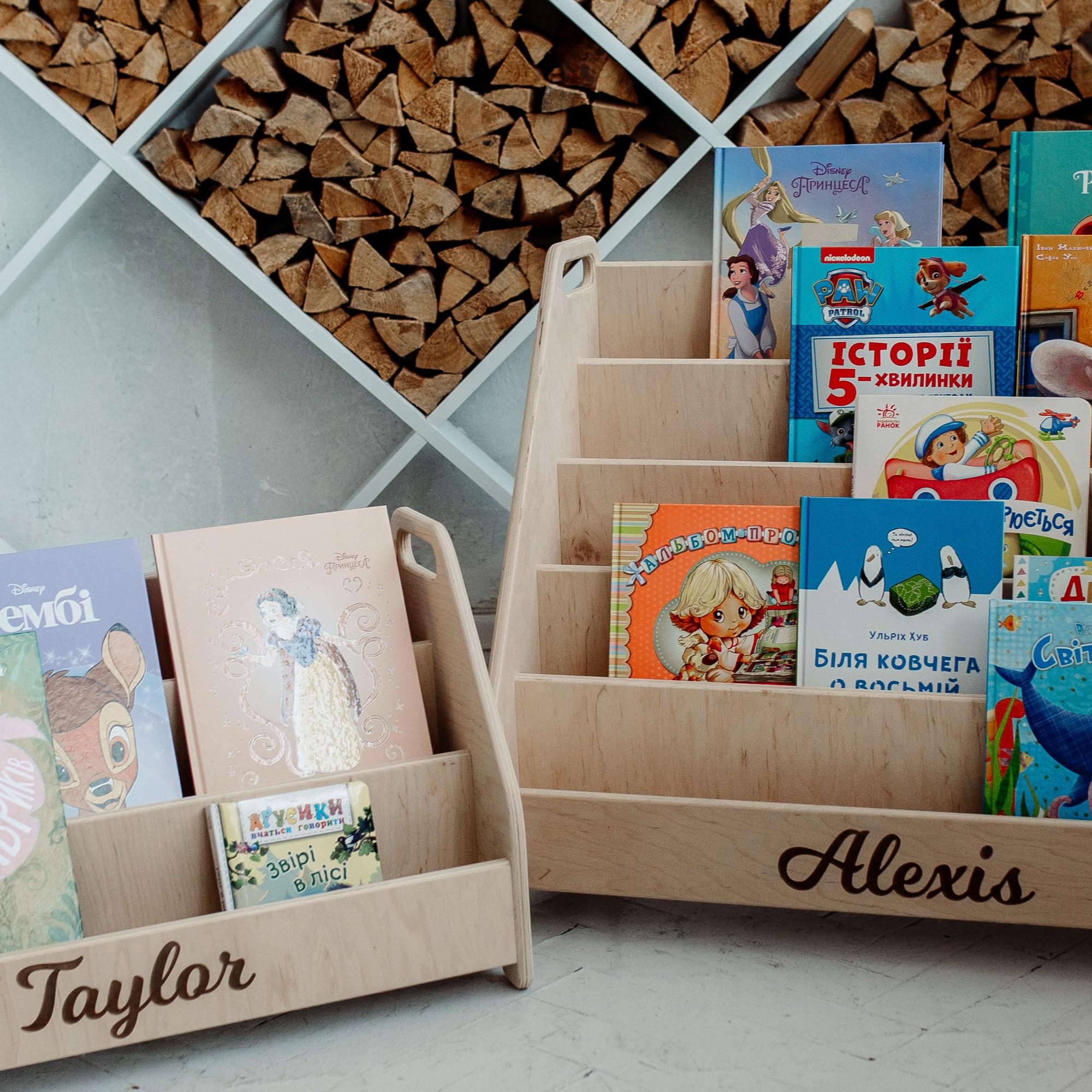 Montessori Kids Bookshelf - Natural Wood Toddler Bookcase for Nursery & Playroom - Small Children's Bookshelf for Montessori Learning & Home Organization