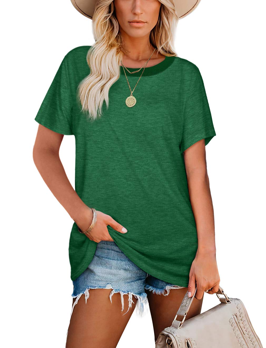 Jescakoo Women's Summer Tops - Soft Crewneck Loose Fit Blouse | Casual Wear for Beach, Vacation & Everyday Outfits