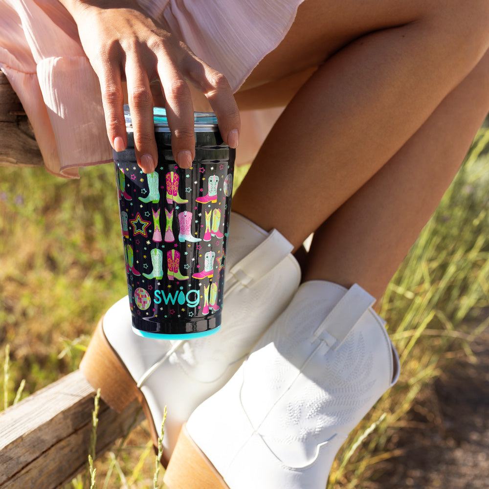 24oz Disco Cowgirl Party Cup - Fun Glitter Tumbler for Western Themed Parties, Bachelorette Events & Country Concerts