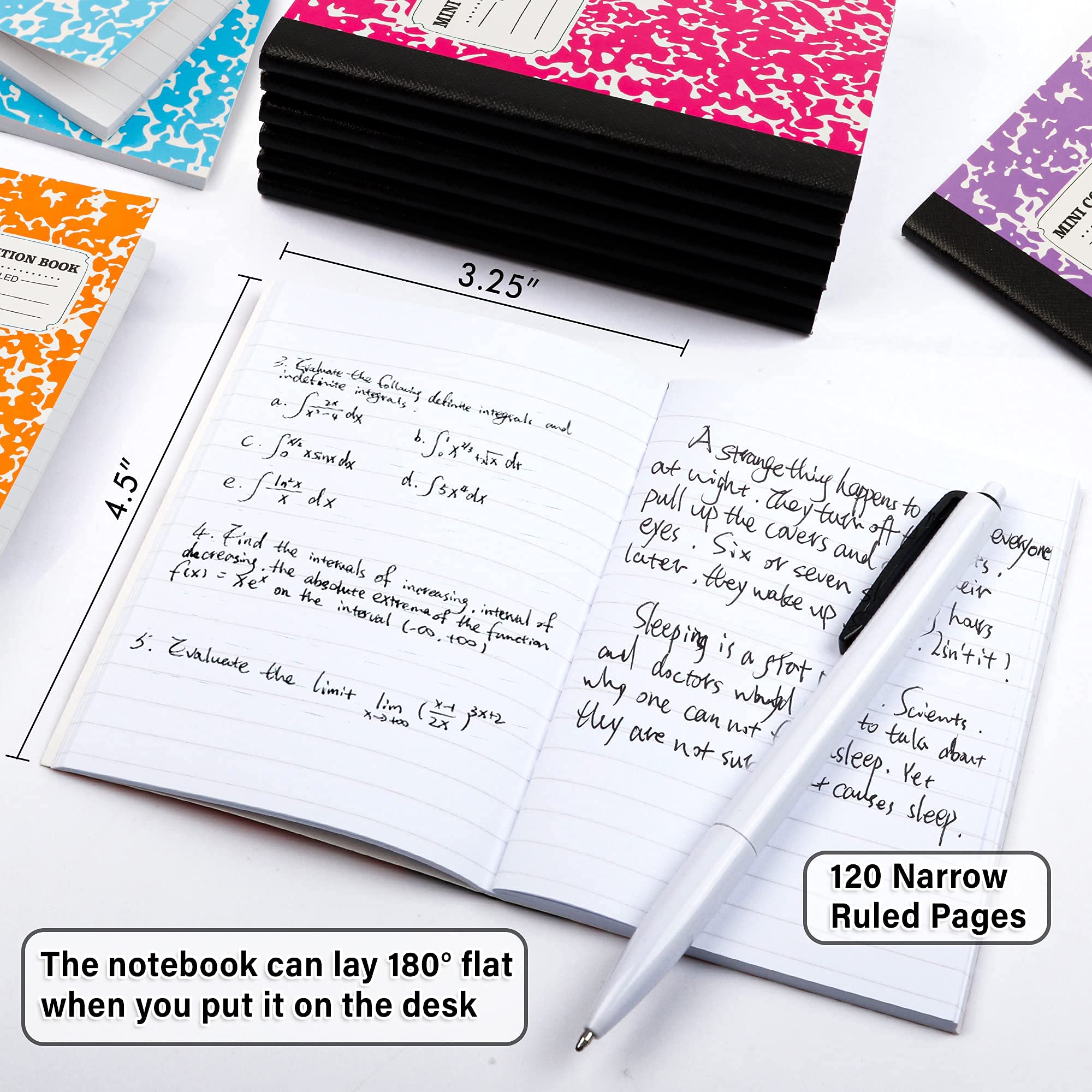 Feela Mini Composition Notebooks 30-Pack - 5 Pastel Colors, Narrow Ruled Pocket Notebooks (4.5 x 3.25 in) for Kids, Students & College - Bulk Small Marble Journals for School, Note Taking & Gift Giving