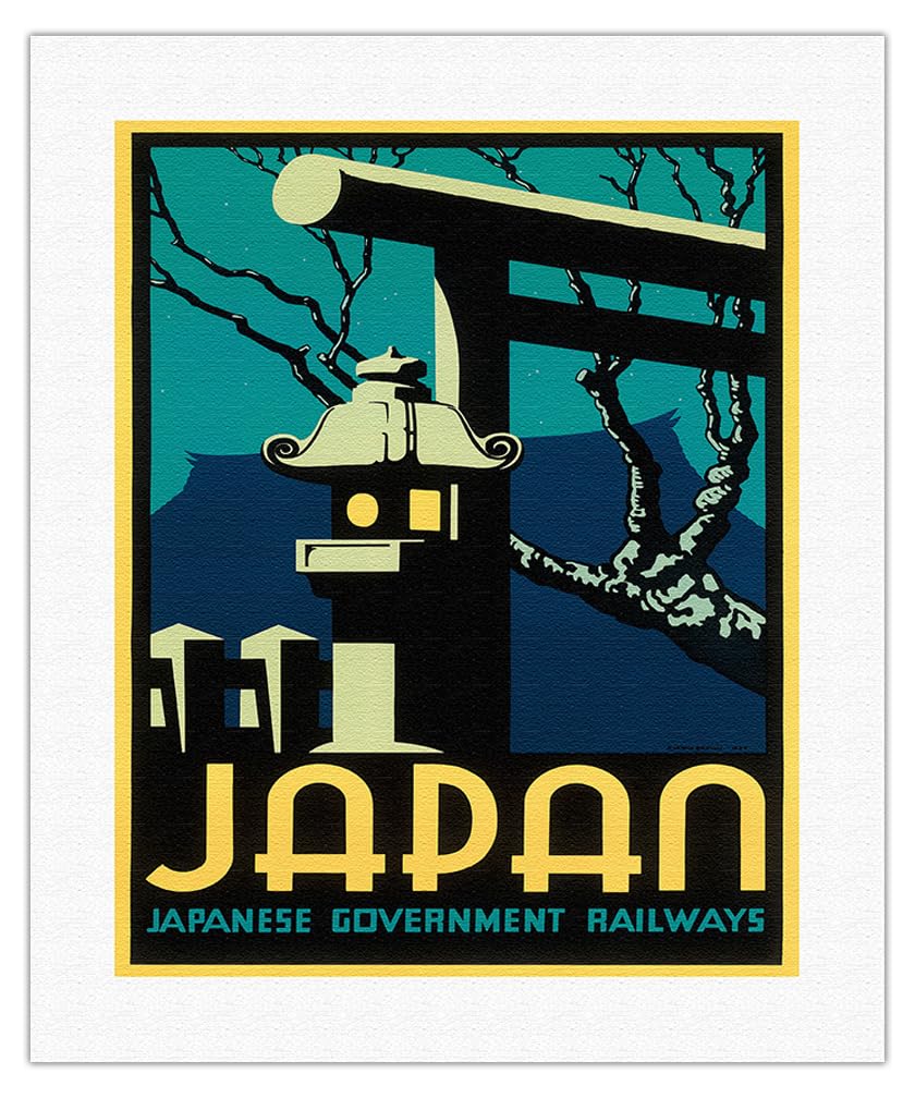 Vintage Japanese Lantern Travel Poster - Japanese Government Railways 1930s by Pieter Irwin Brown - 16x20 Inch Fine Art Rolled Canvas Print - Perfect for Home Decor, Office Wall Art & Asian-Inspired Interior Design