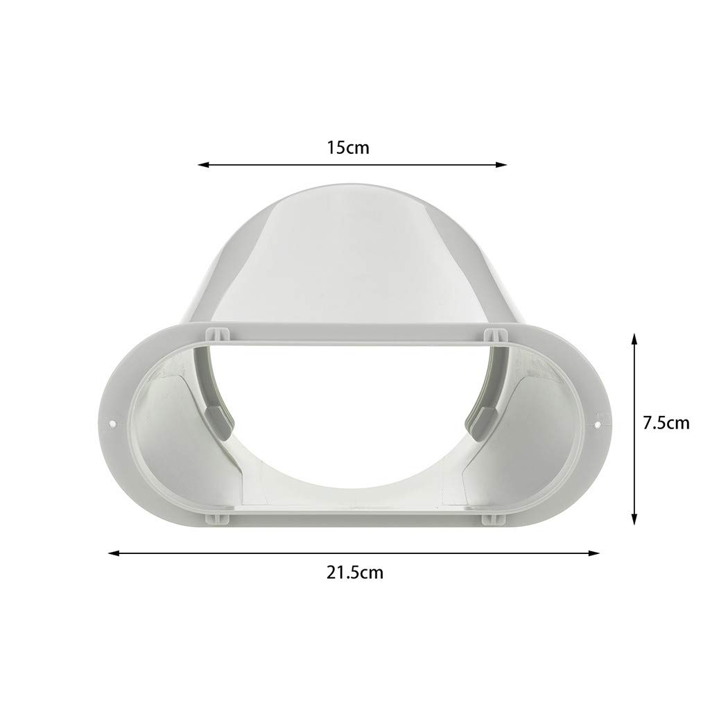 6'' Portable Air Conditioner Window Adapter Kit - White Flat Exhaust Hose Connector Tube & Air Hood Baffle Plate - AC Vent Accessories for Mobile Cooling - Perfect for Apartments, RVs, and Small Spaces
