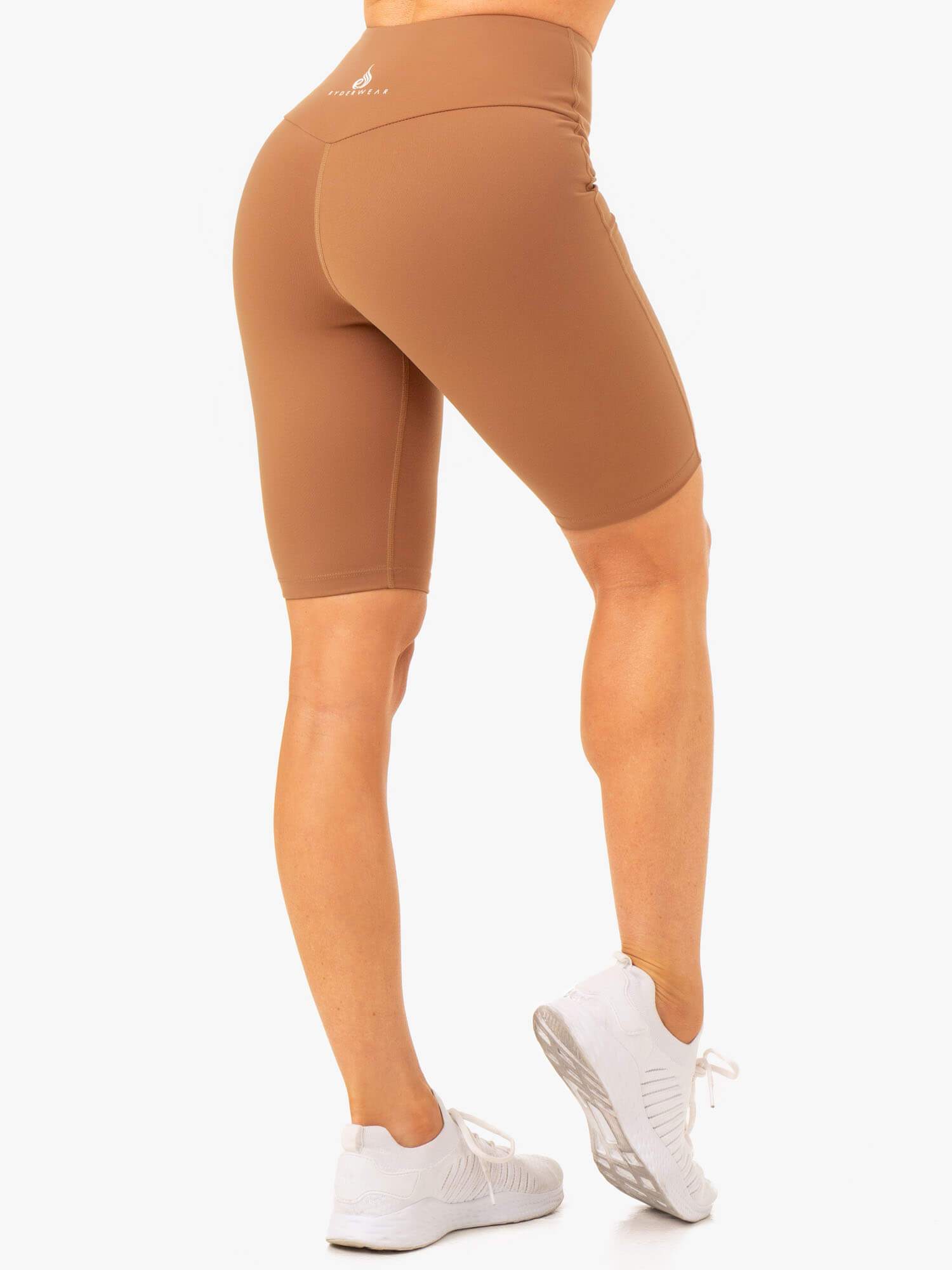 Action Bike Shorts for Women - High Waist Mocha Cycling Shorts with Pockets | Perfect for Cycling, Running, Yoga & Gym Workouts