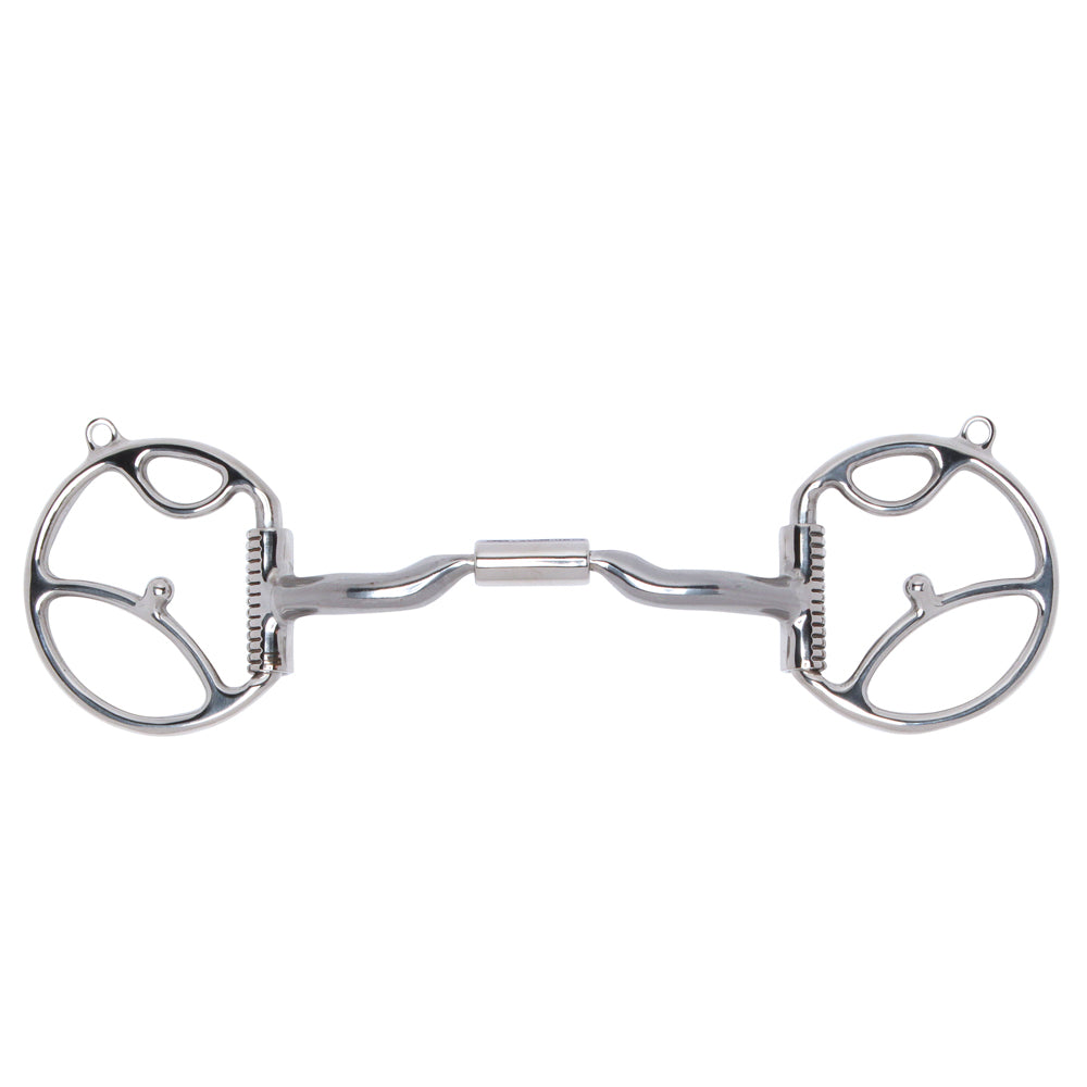 5 1/2 Inch Myler Western Dee Ring Snaffle Horse Bit with Hooks - Low Port Comfort Mouthpiece for Gentle Control - Perfect for Trail Riding, Training & Western Disciplines