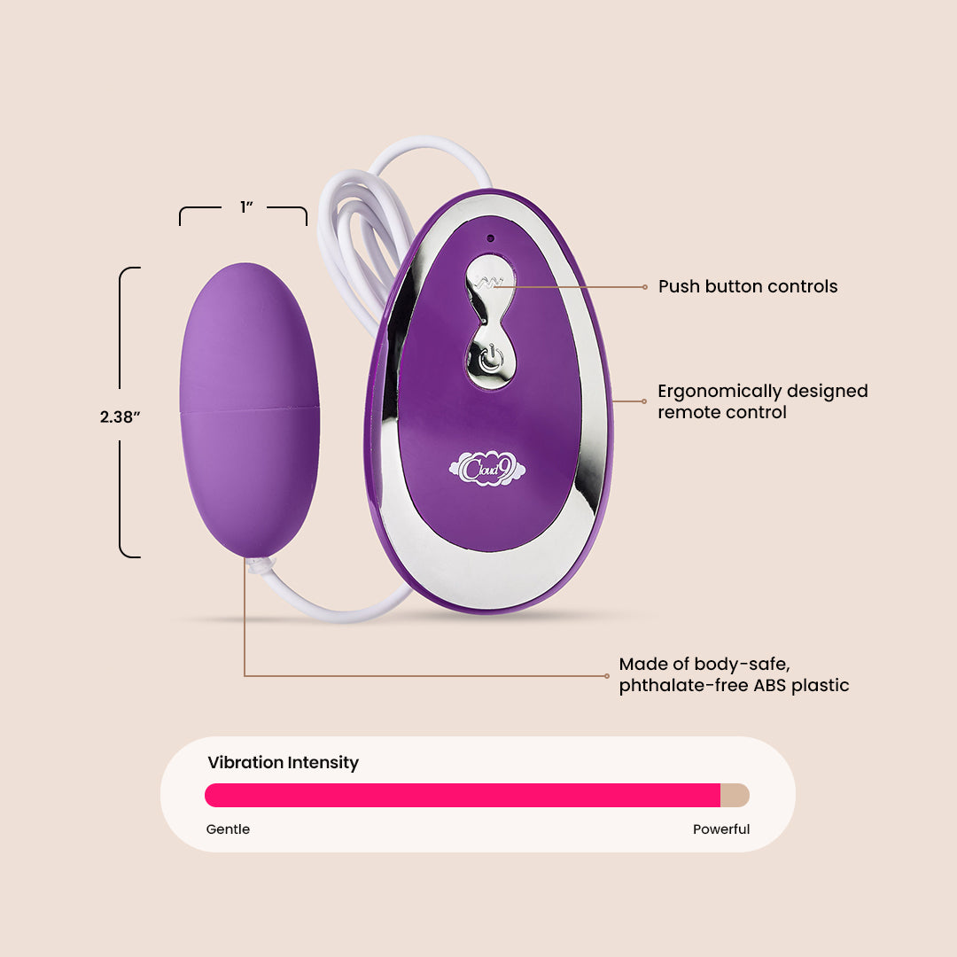 Cloud 9 Vibrating Pleasure Bullet - Wireless Remote Control Rechargeable Mini Massager for Couples & Solo Play - Perfect for Bedroom Fun, Travel & Sensual Relaxation